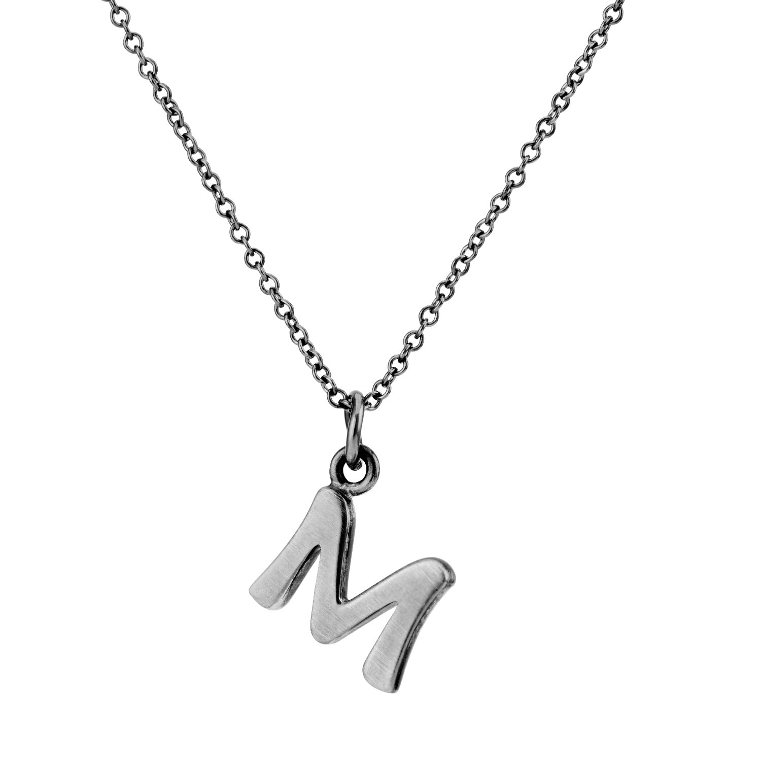 Mens Silver Initial Necklace Posh Totty Designs