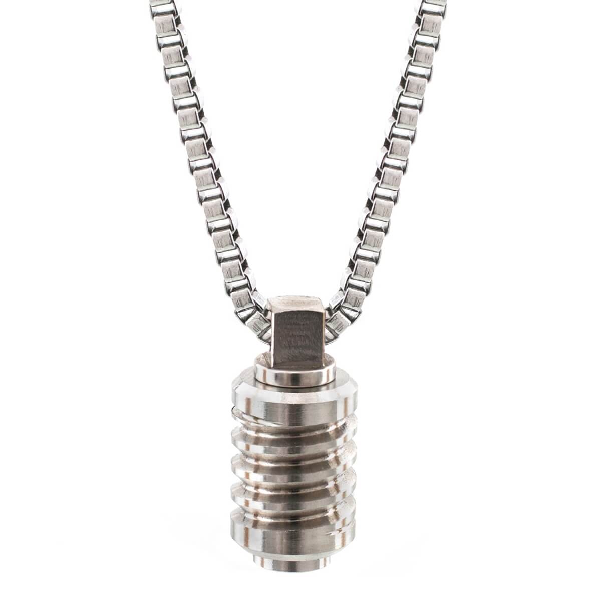 Men's Silver Jet Stainless Steel Necklace Bailey of Sheffield