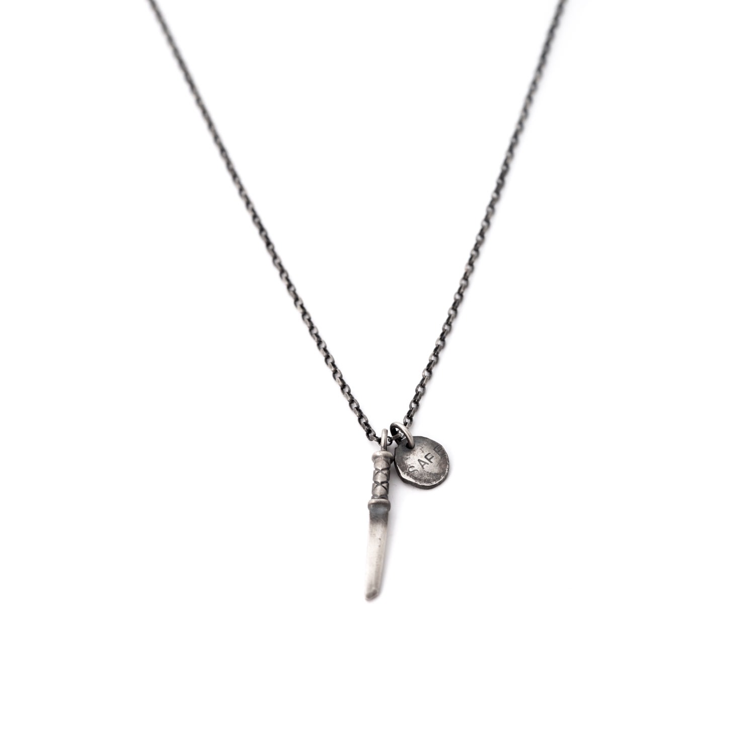 Men's Silver Samurai Sword Necklace Tomerm Jewelry
