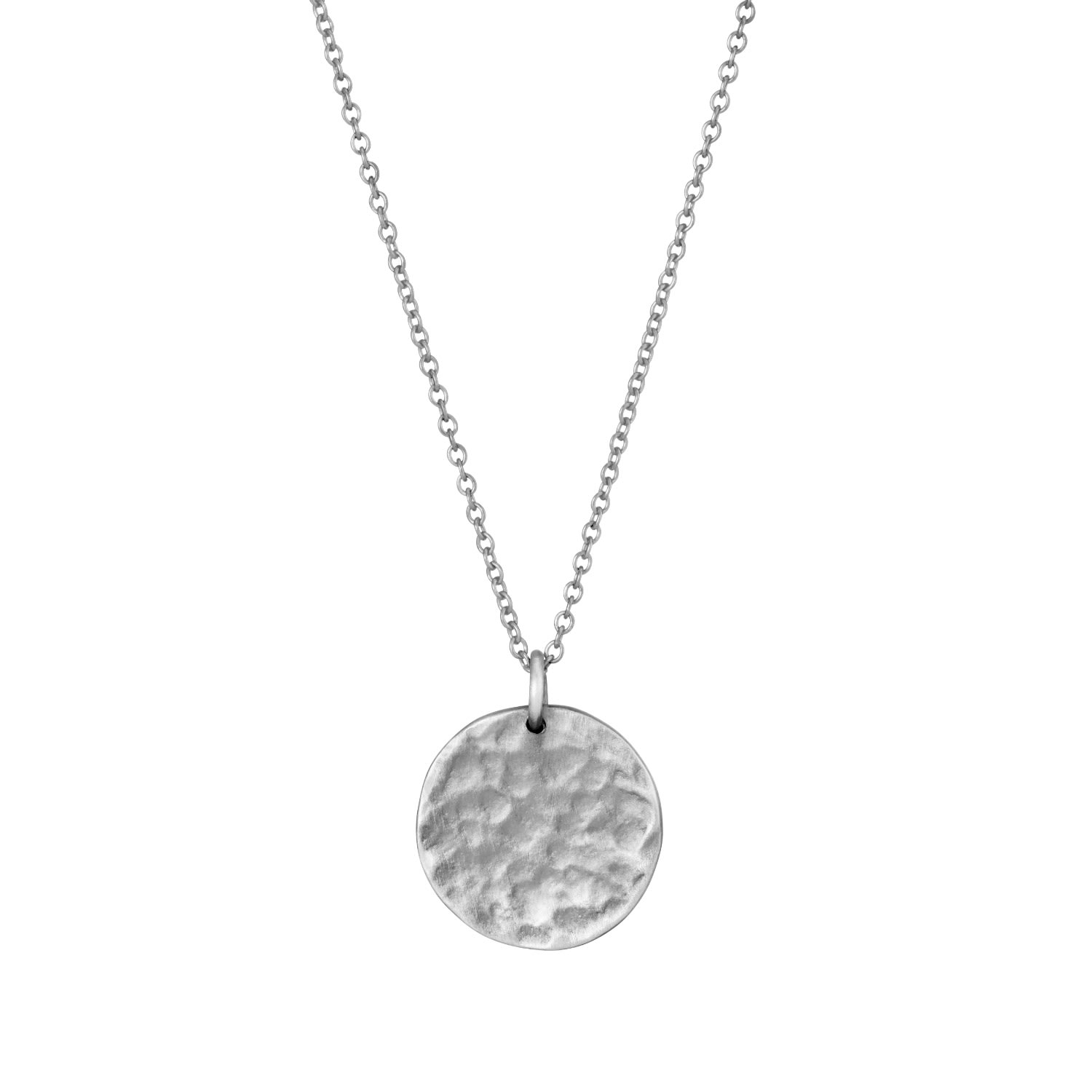 Men's Silver Textured Disc Necklace Posh Totty Designs