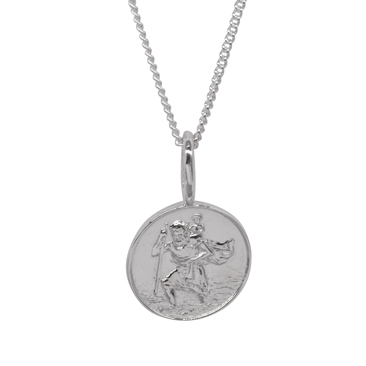 Men's St Christopher & Chain In Sterling Silver Katie Mullally