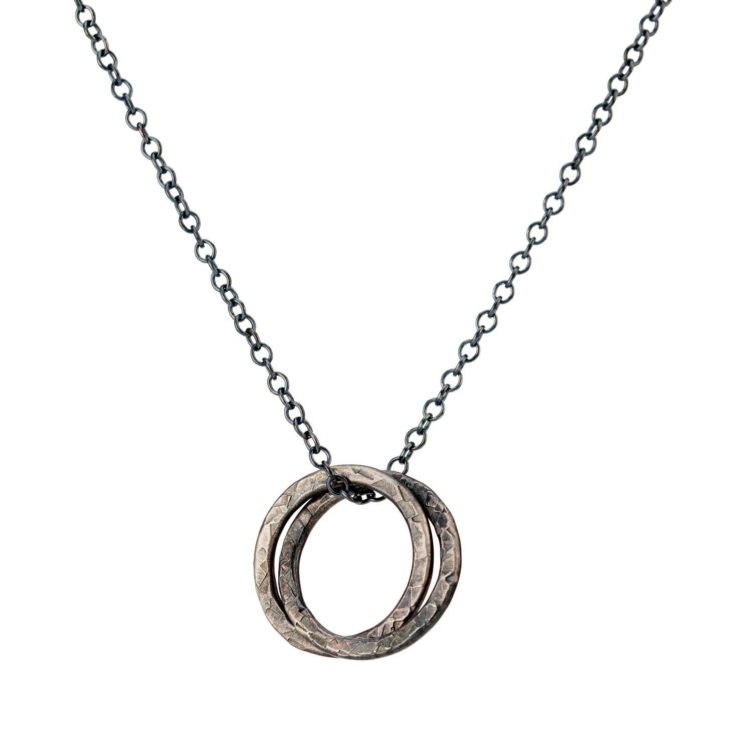 Mens Textured Two Ring Russian Necklace Posh Totty Designs