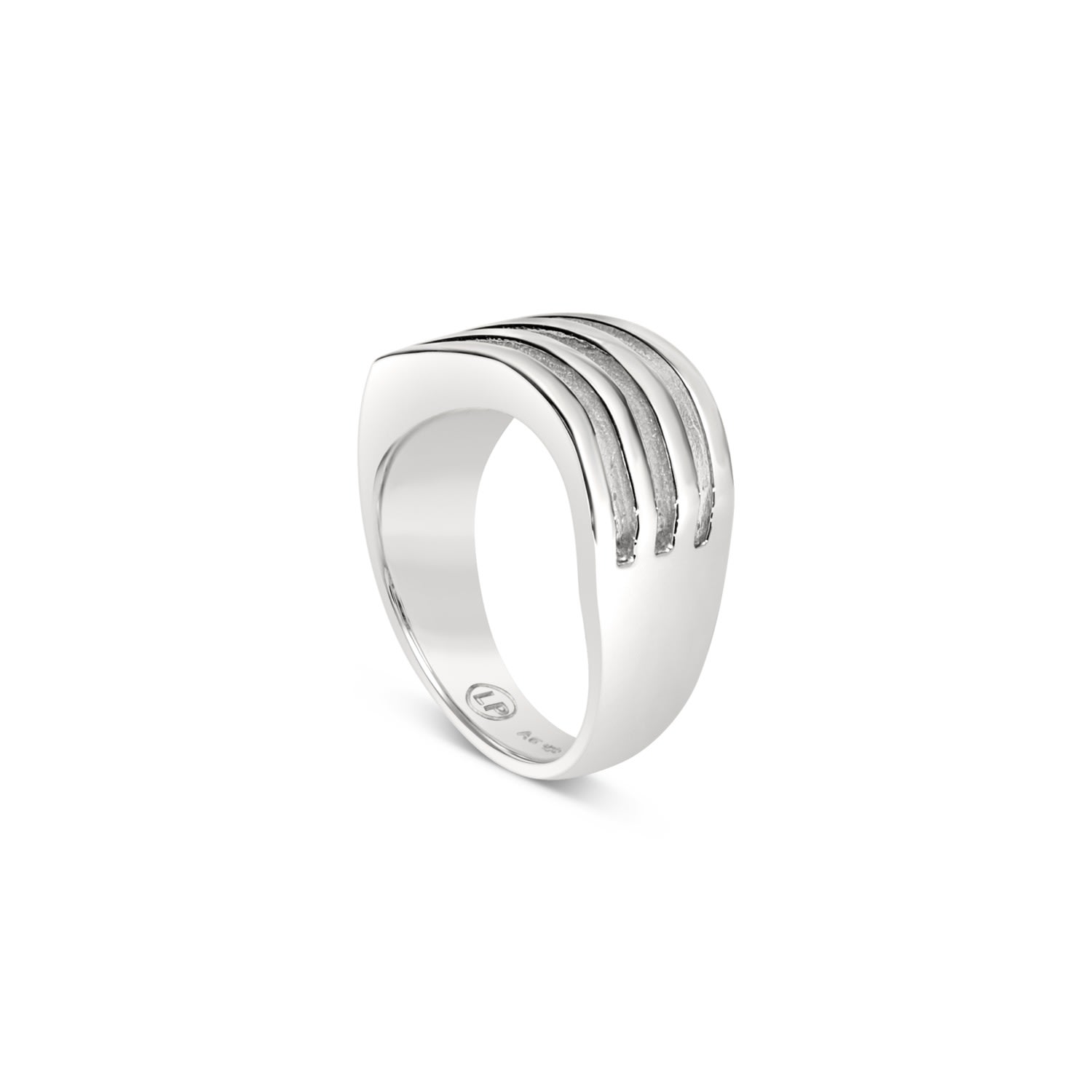 Men's The Ripple Effect Ring - Sterling Silver - Silver LOUPN
