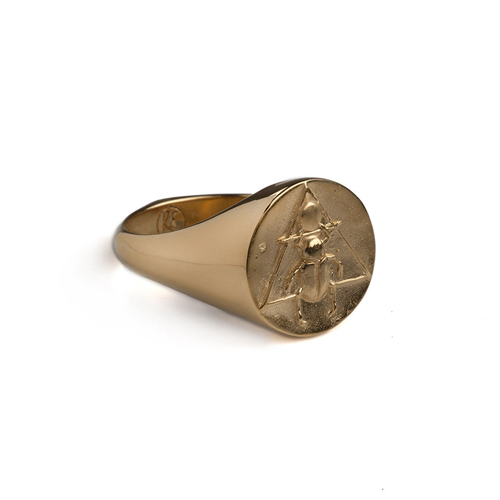 Men's The Scarab Signet Ring Gold Rachel Entwistle Jewellery