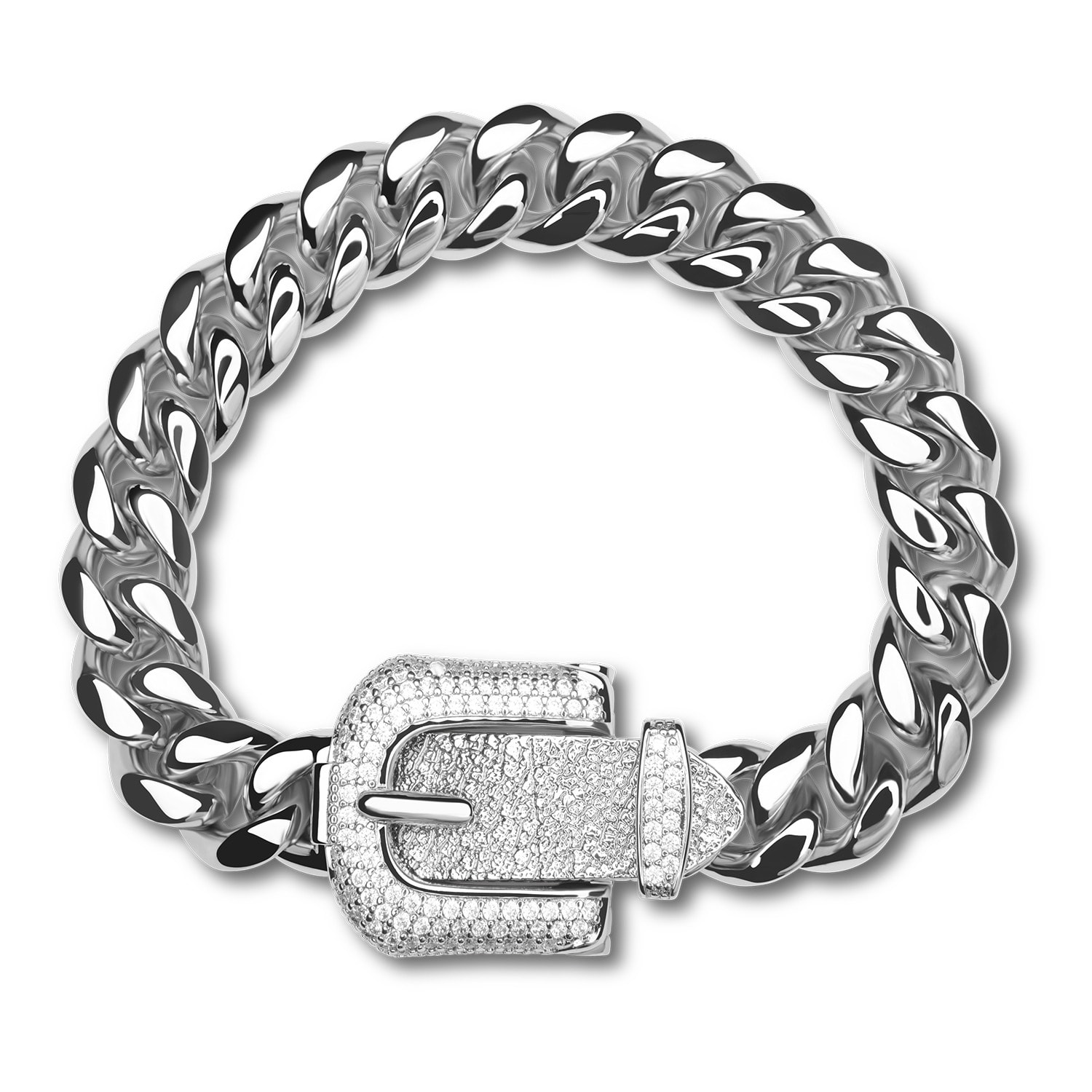 Men's The Silver Fp Buckle Bracelet Feather Pendants