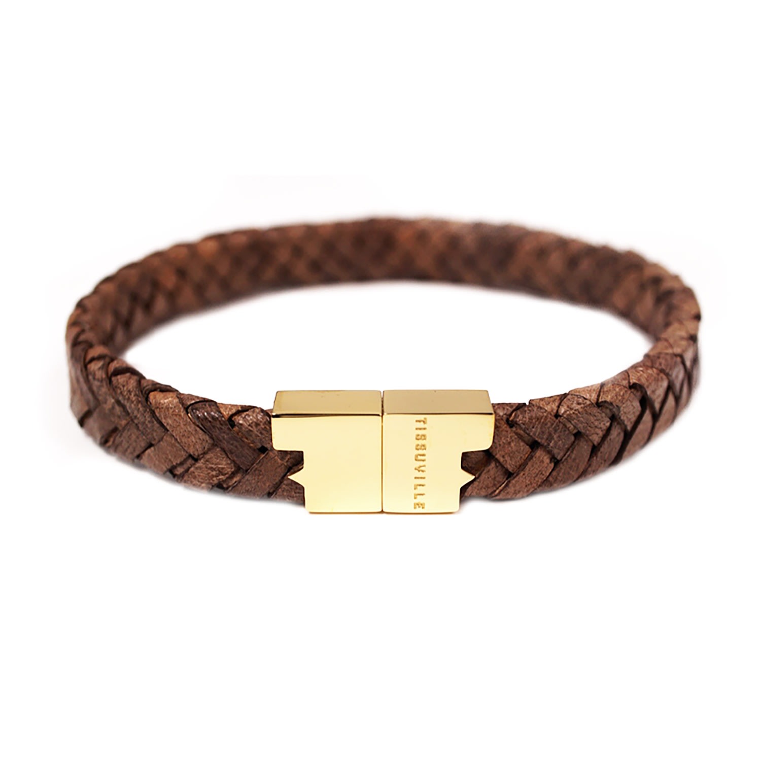 Men's Tobacco Leather Bracelet - Brown Tissuville