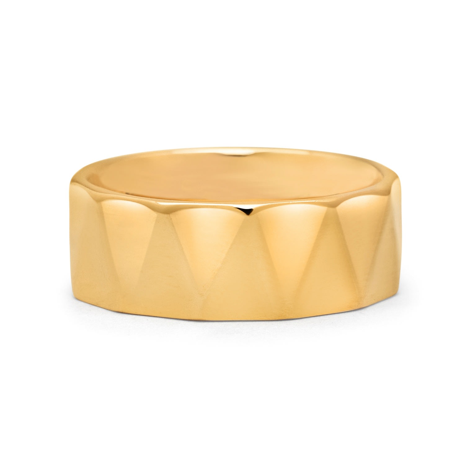 Men's Triangle Gold Band Ring Nialaya Jewelry