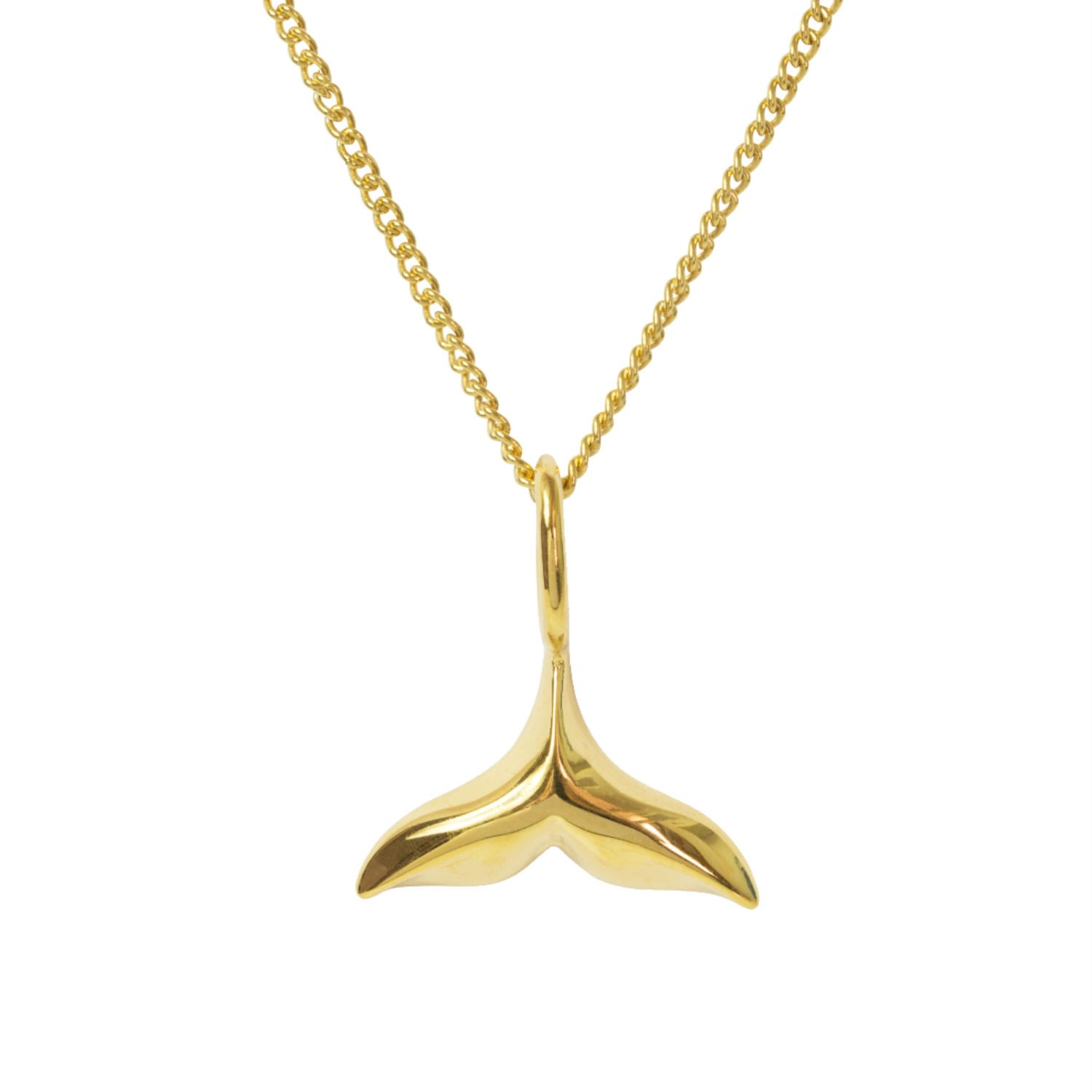 Men's Whale Tail & Chain In Yellow Gold Plate Katie Mullally