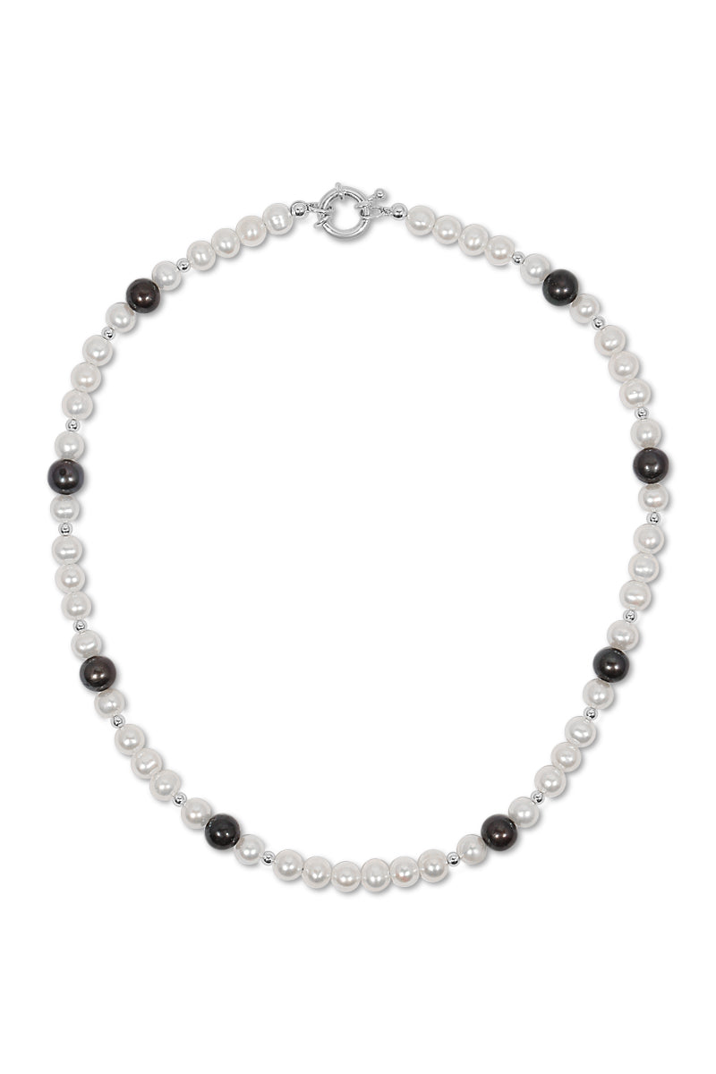 Men's White Brooklyn Pearl And Sterling Silver Necklace NAiiA