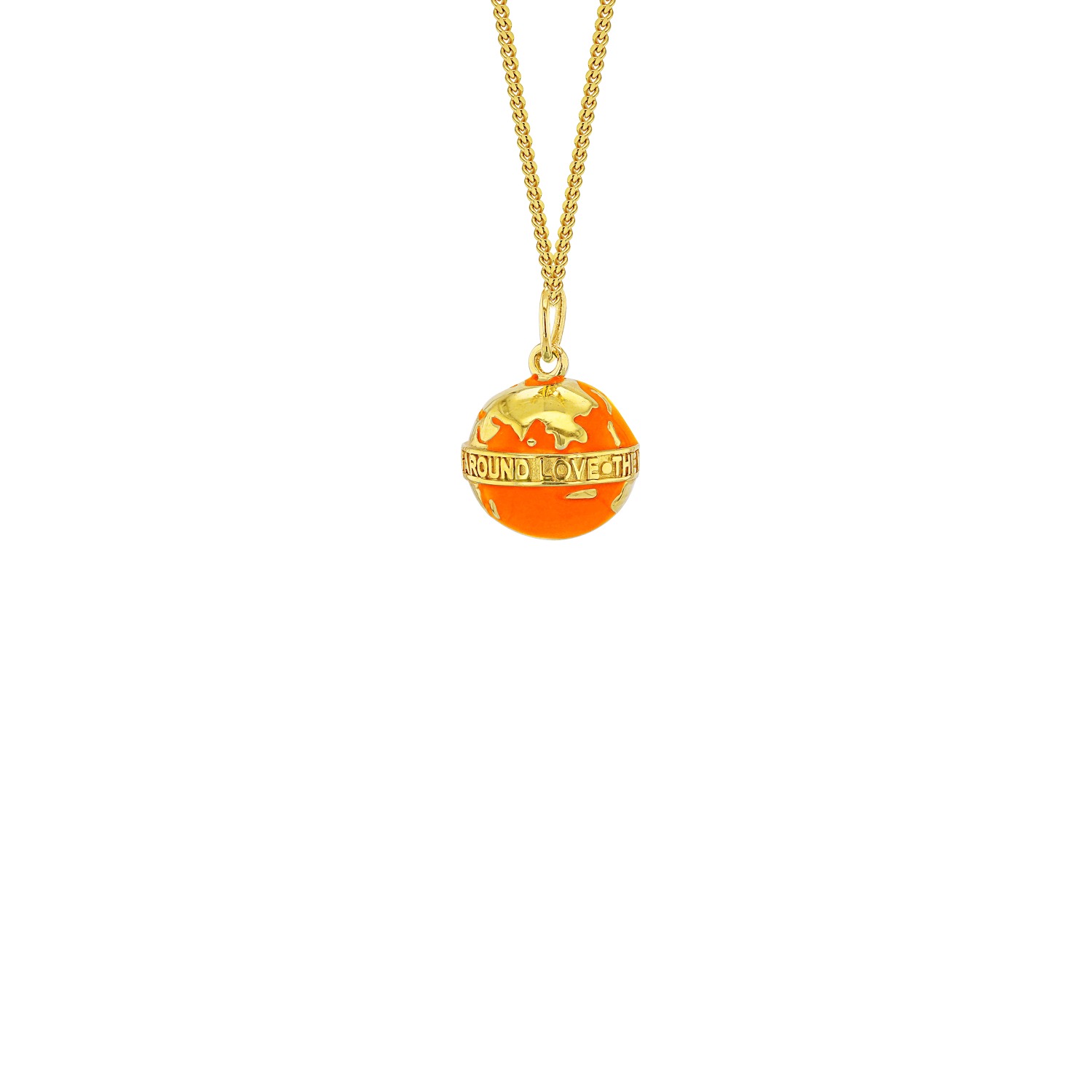 Men's Yellow / Orange / Gold 18Kt Gold Plated & Orange Mini Globe Pendant True Rocks