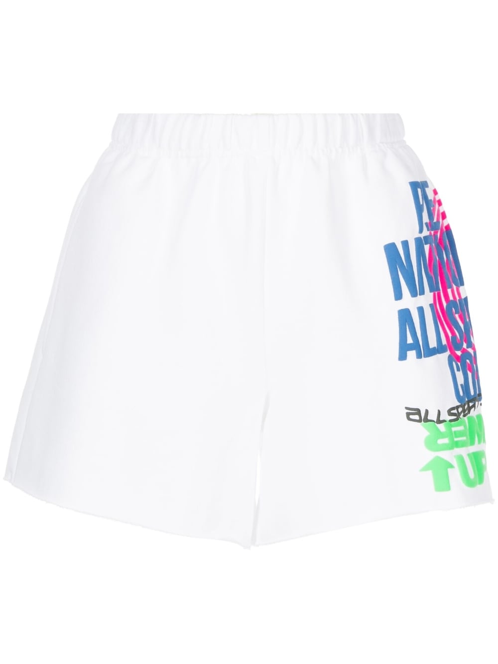 P.E Nation slogan-print elasticated-waist shorts - White
