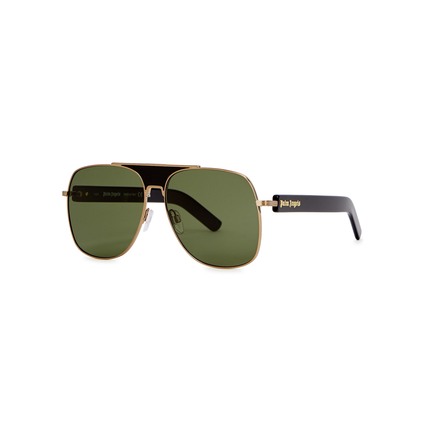 Palm Angels Bay Oversized Aviator-style Sunglasses, Sunglasses, Green