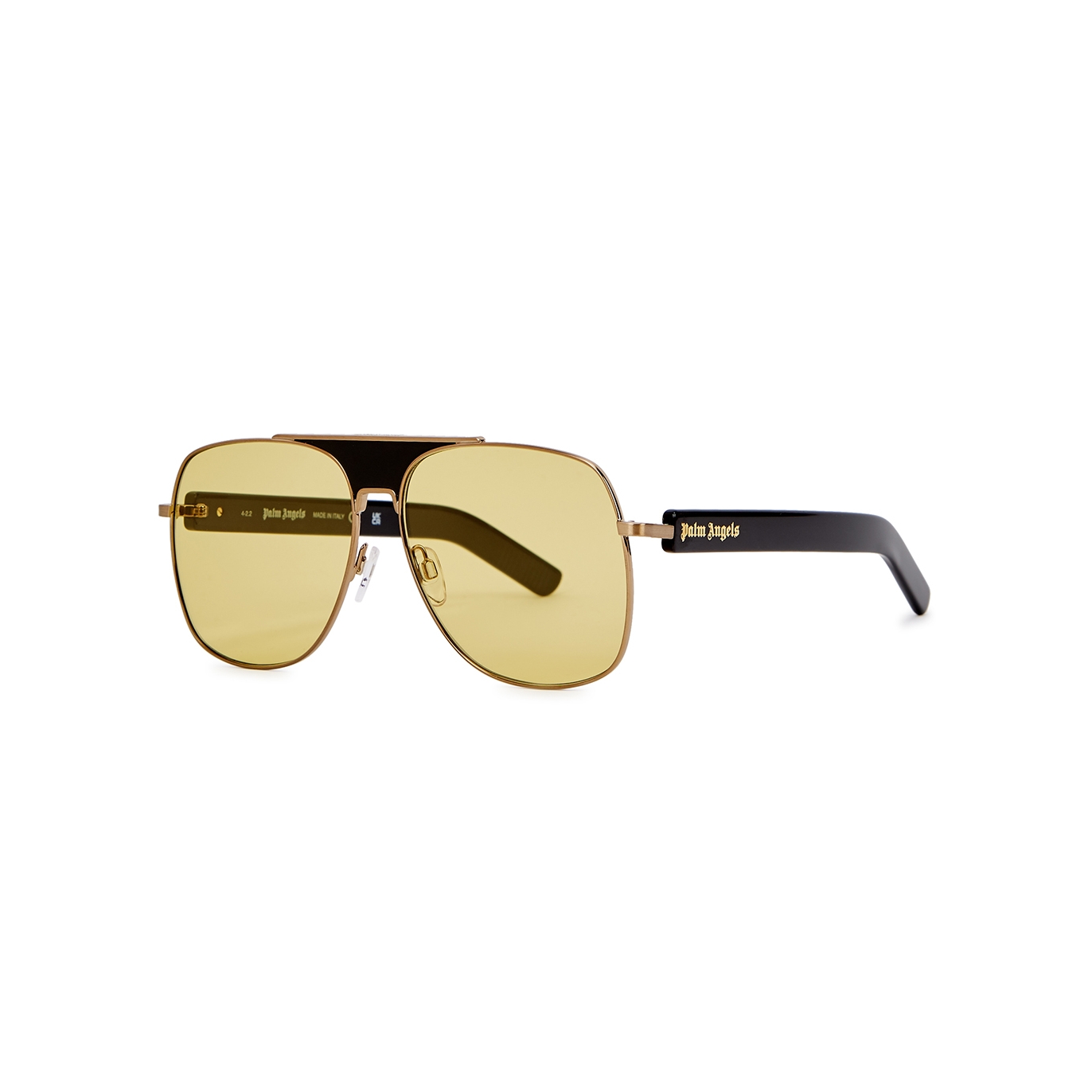 Palm Angels Bay Oversized Aviator-style Sunglasses, Sunglasses, Yellow