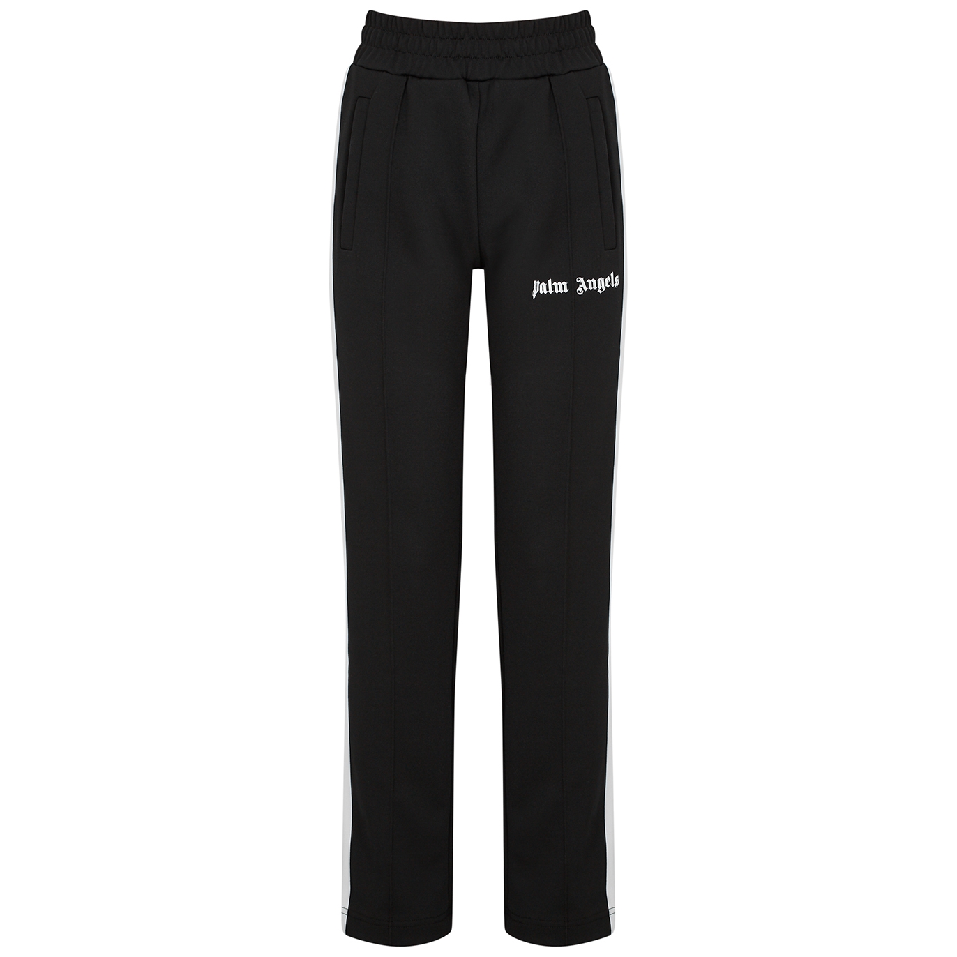Palm Angels Black Striped Jersey Track Pants - Black And White - S