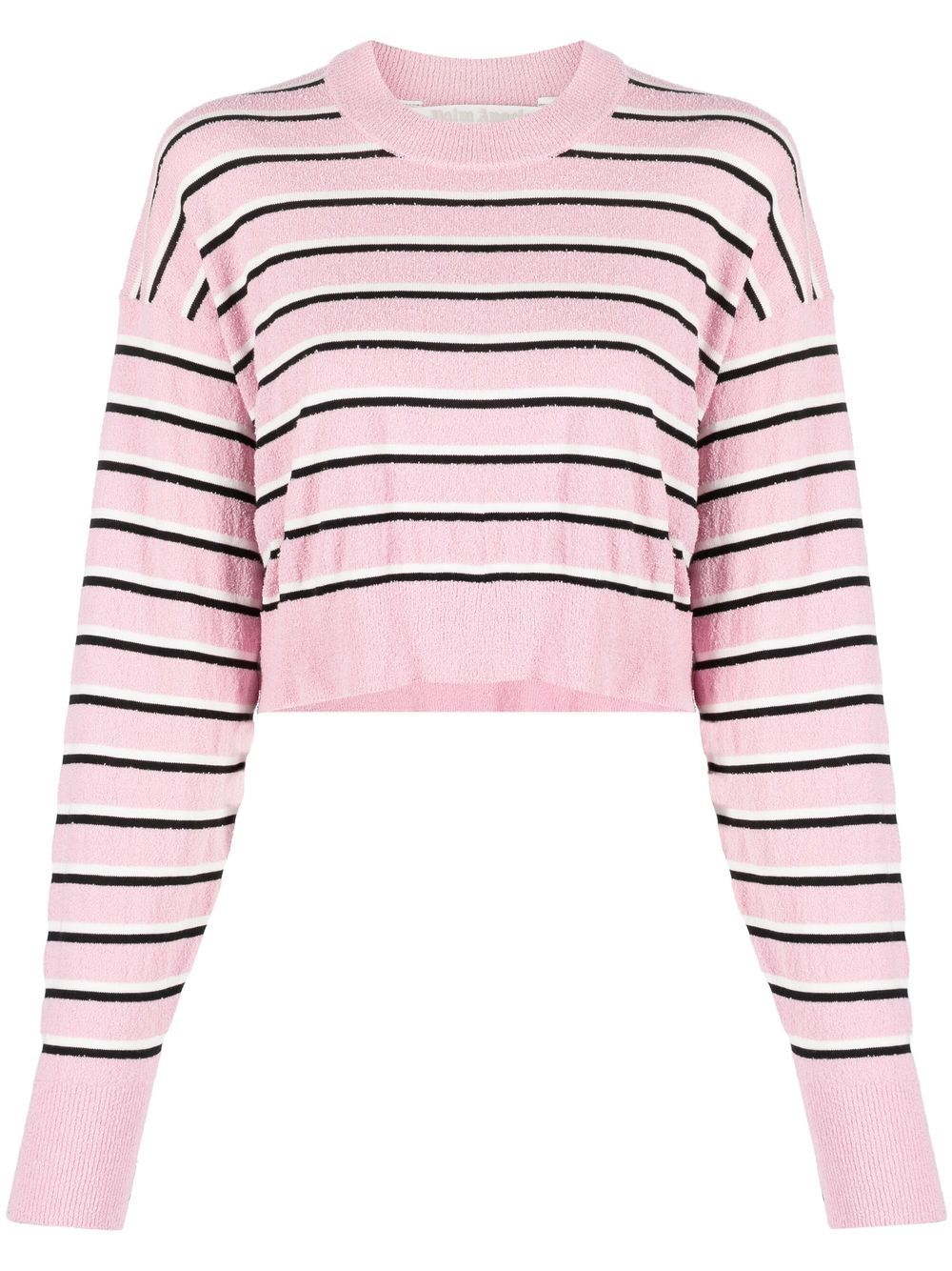 Palm Angels striped cropped jumper - Pink