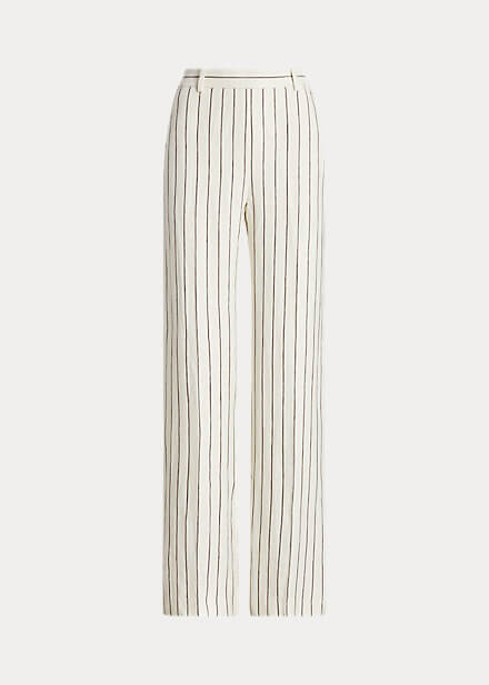 spring fashion Polo Ralph Lauren Striped Linen Jacquard Straight Trouser £349.00