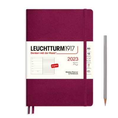 Port Red A5 Wkly Notes Soft Diary 2023