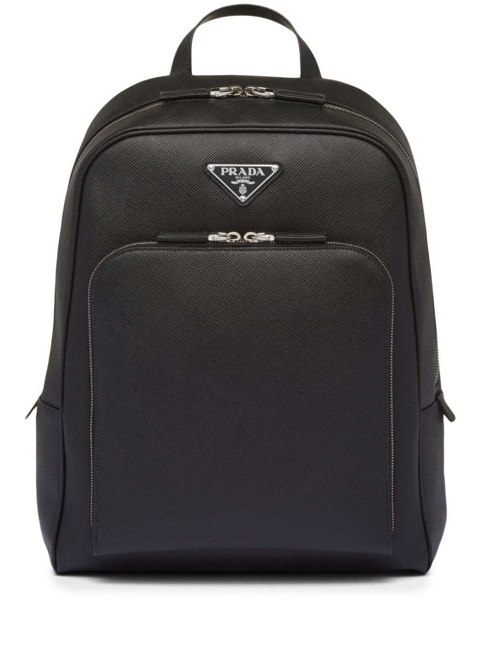 Prada Saffiano-leather triangle-logo backpack - Black