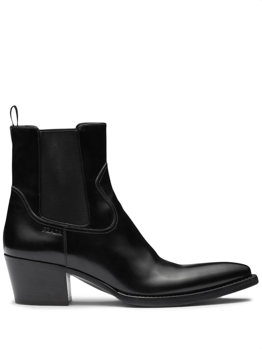 Prada brushed leather Chelsea boots - Black