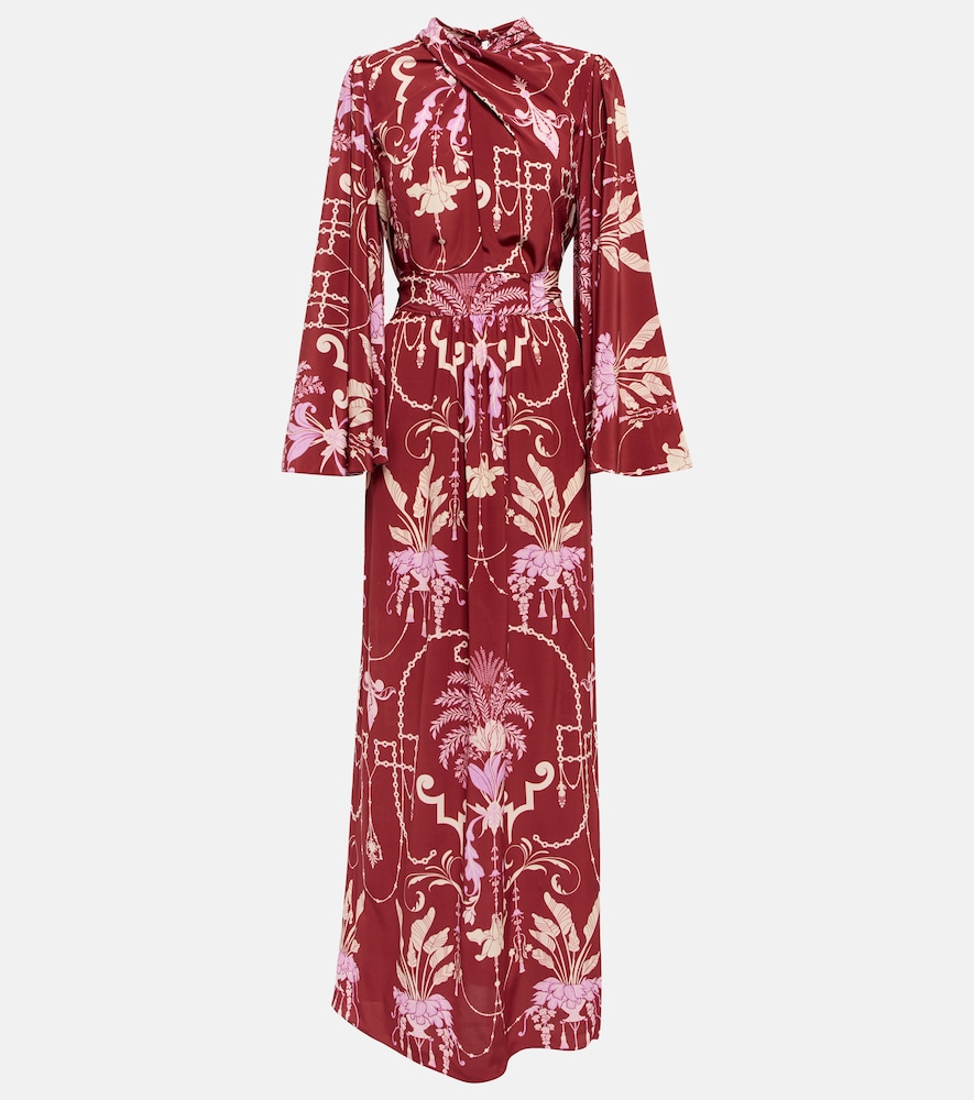Printed silk maxi dress