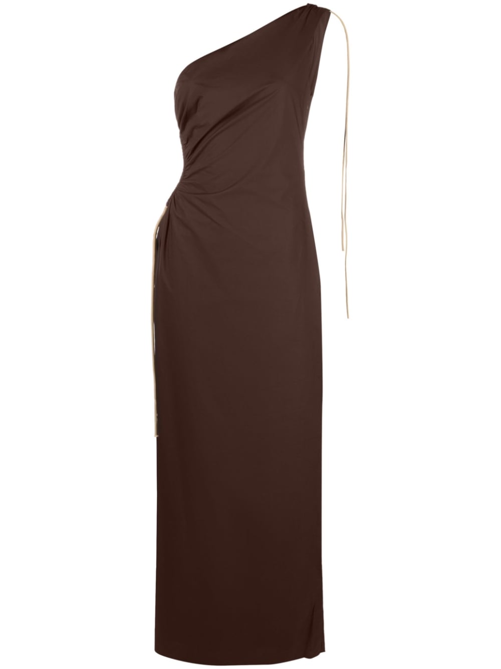 SIR. one-shoulder cut-out dress - Brown