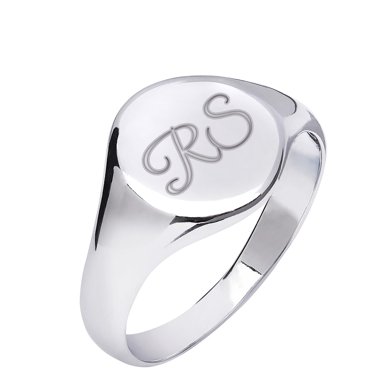 Silver Initial Signet Ring For Men Or Women - Size R Kaizarin