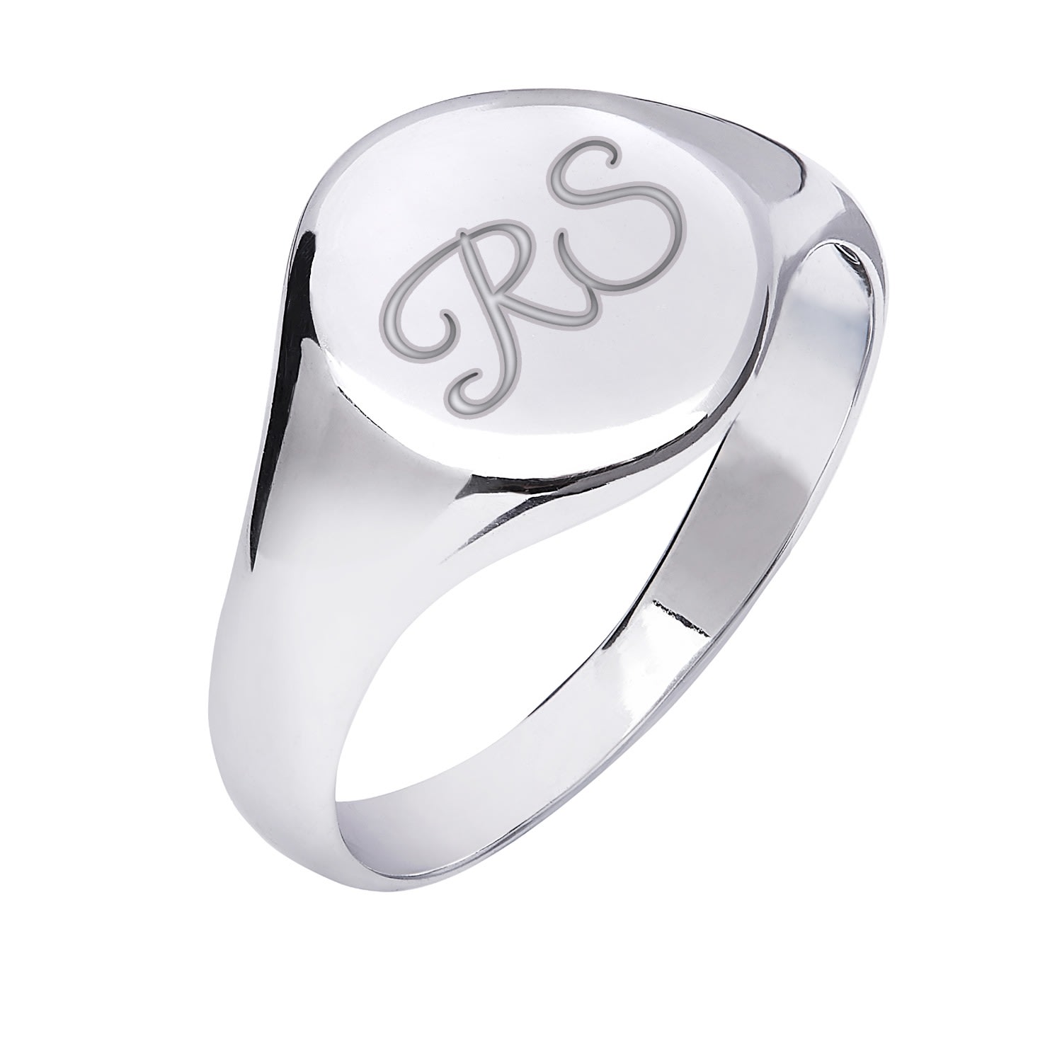 Silver Initial Signet Ring For Men Or Women Size T Kaizarin