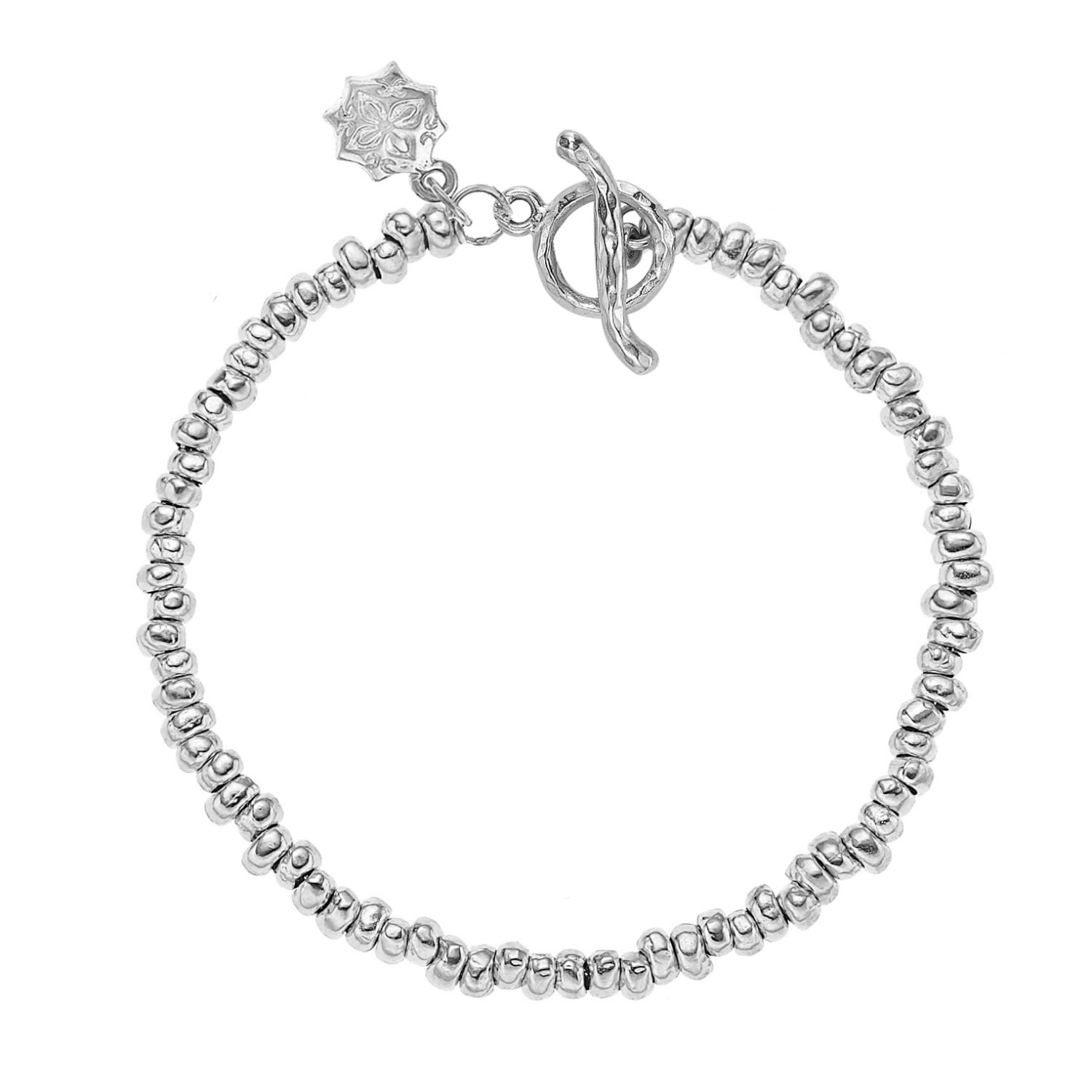 Silver Mens Signature Small Nugget Bracelet Dower & Hall