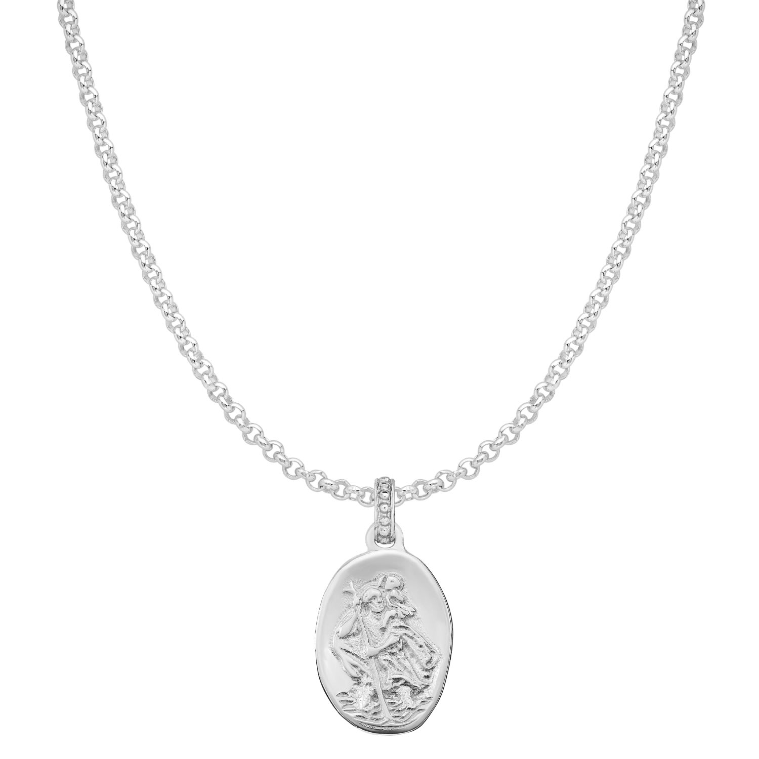 Silver Men's St. Christopher Story Necklace Dower & Hall