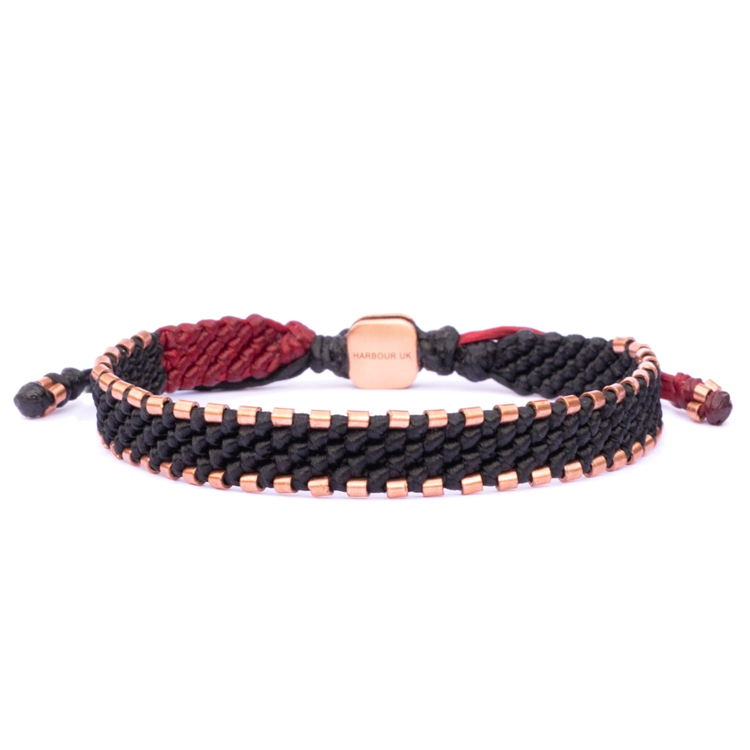 Solid Copper Bracelet For Mens Black & Red - Multicolour Harbour UK Bracelets