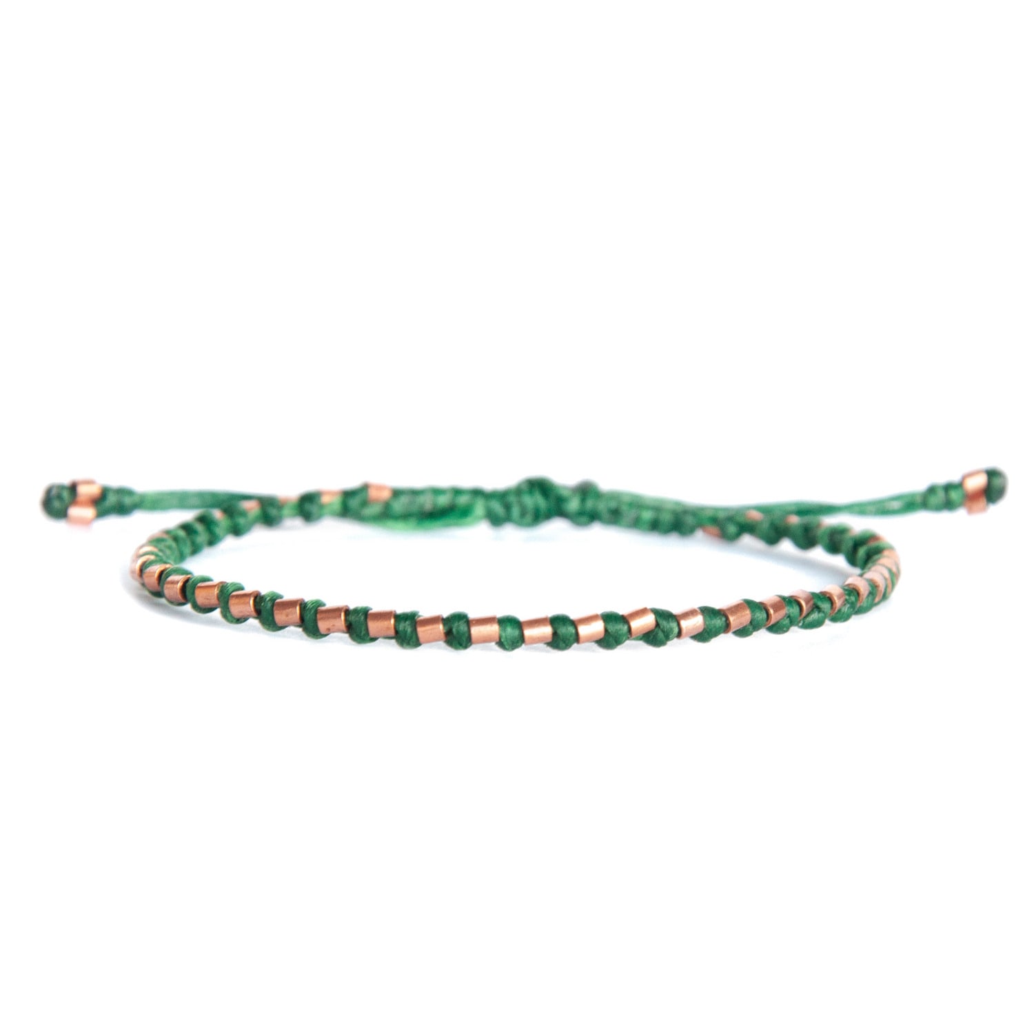 Solid Copper Green Rope Bracelet For Men - Green Harbour UK Bracelets