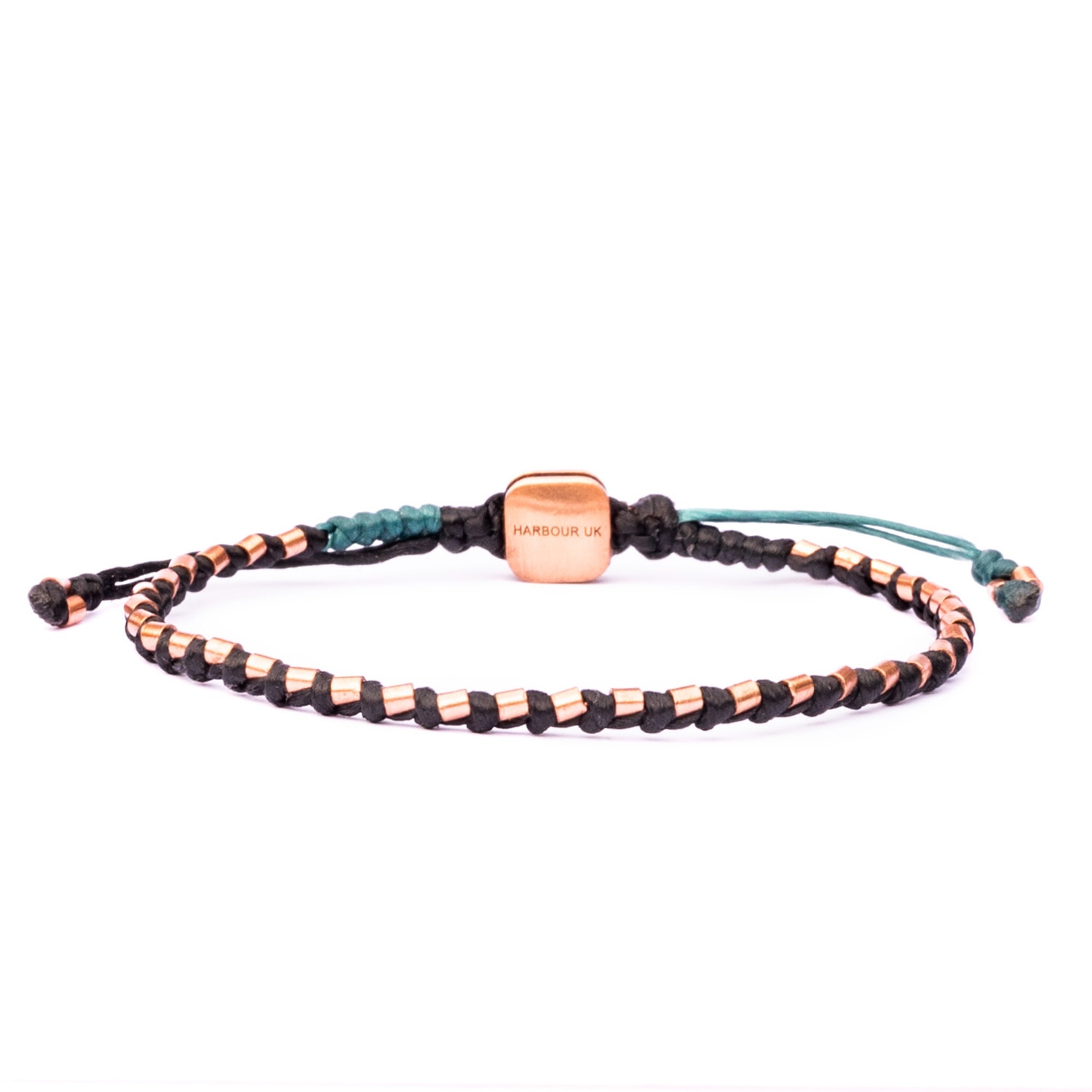 Solid Copper & Black & Aqua Rope Bracelet For Men - Multicolour Harbour UK Bracelets