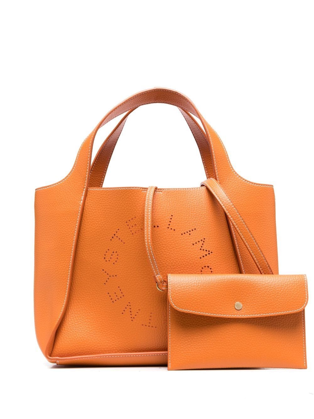 Stella McCartney Stella Logo grainy shoulder bag - Orange