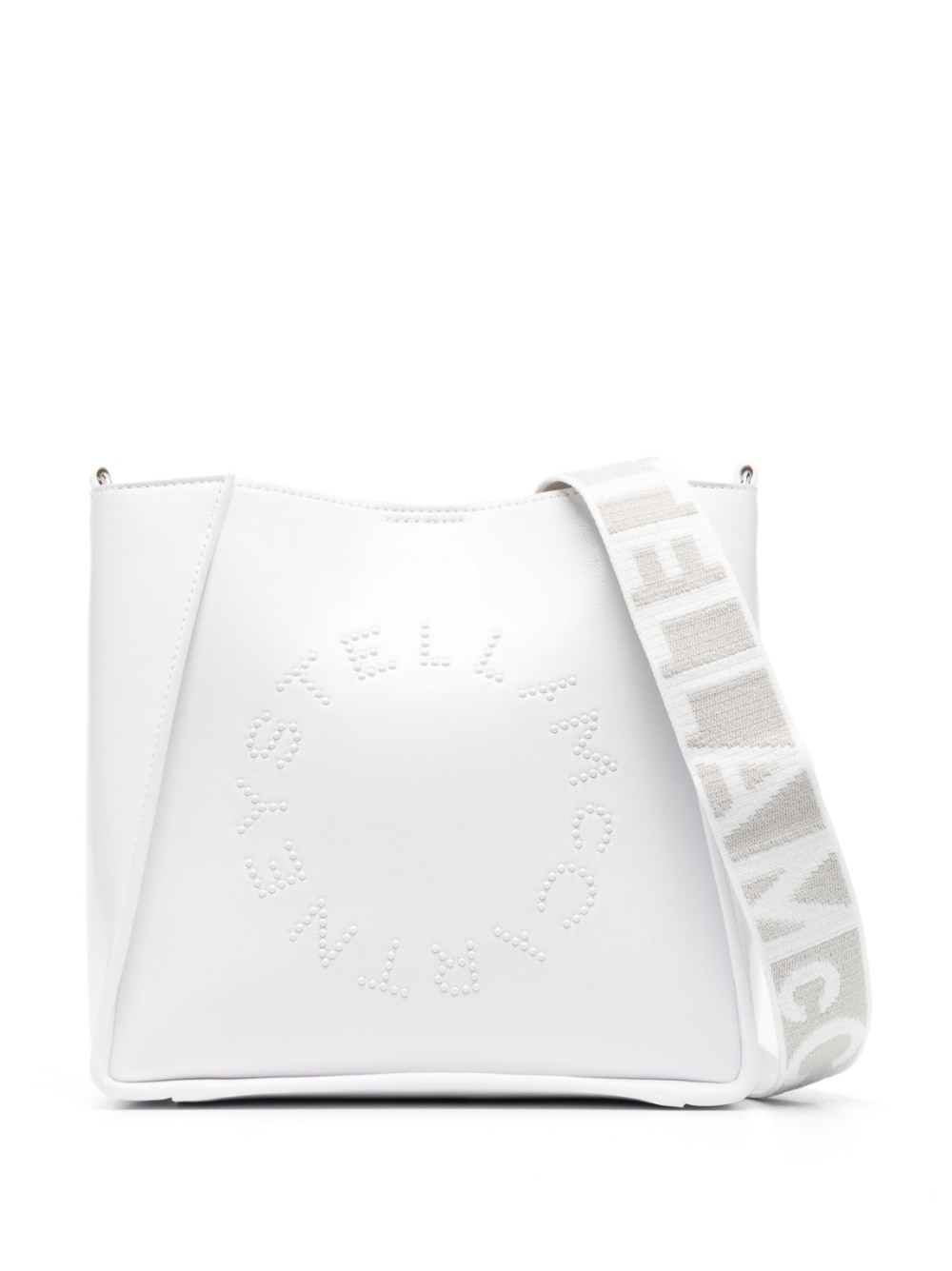 Stella McCartney studded-logo faux-leather shoulder bag - White