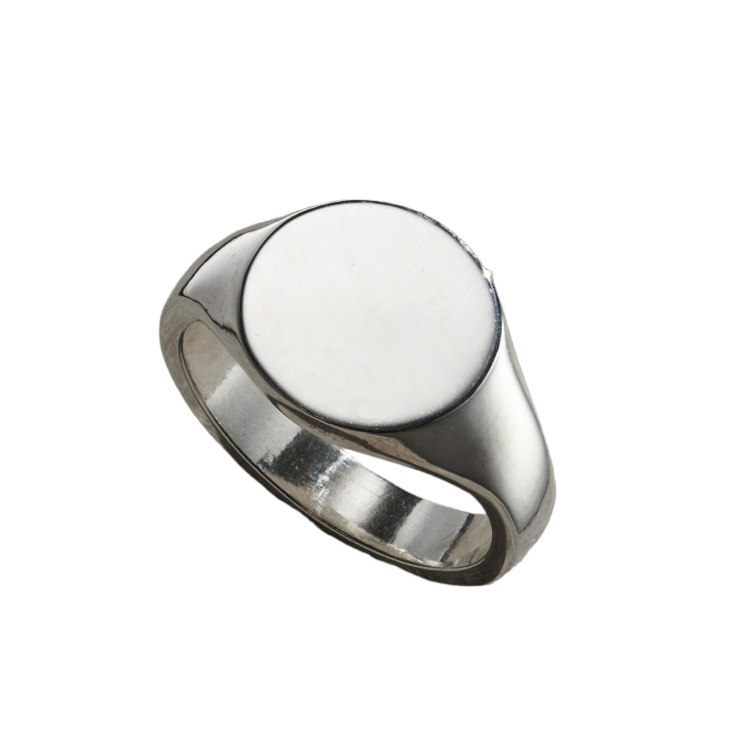 Sterling Silver Mens Circle Signet Ring Posh Totty Designs