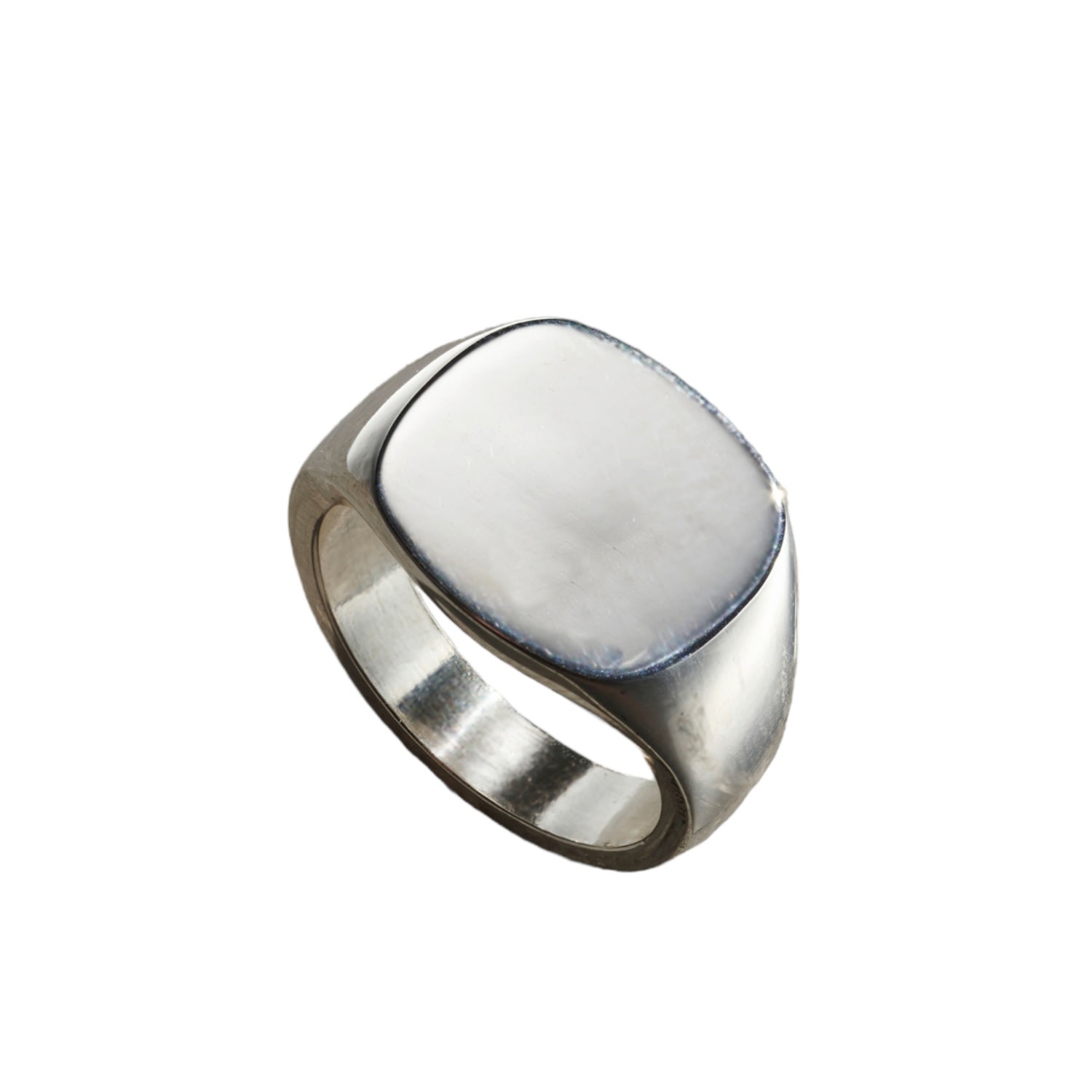 Sterling Silver Mens Rounded Square Signet Ring Posh Totty Designs