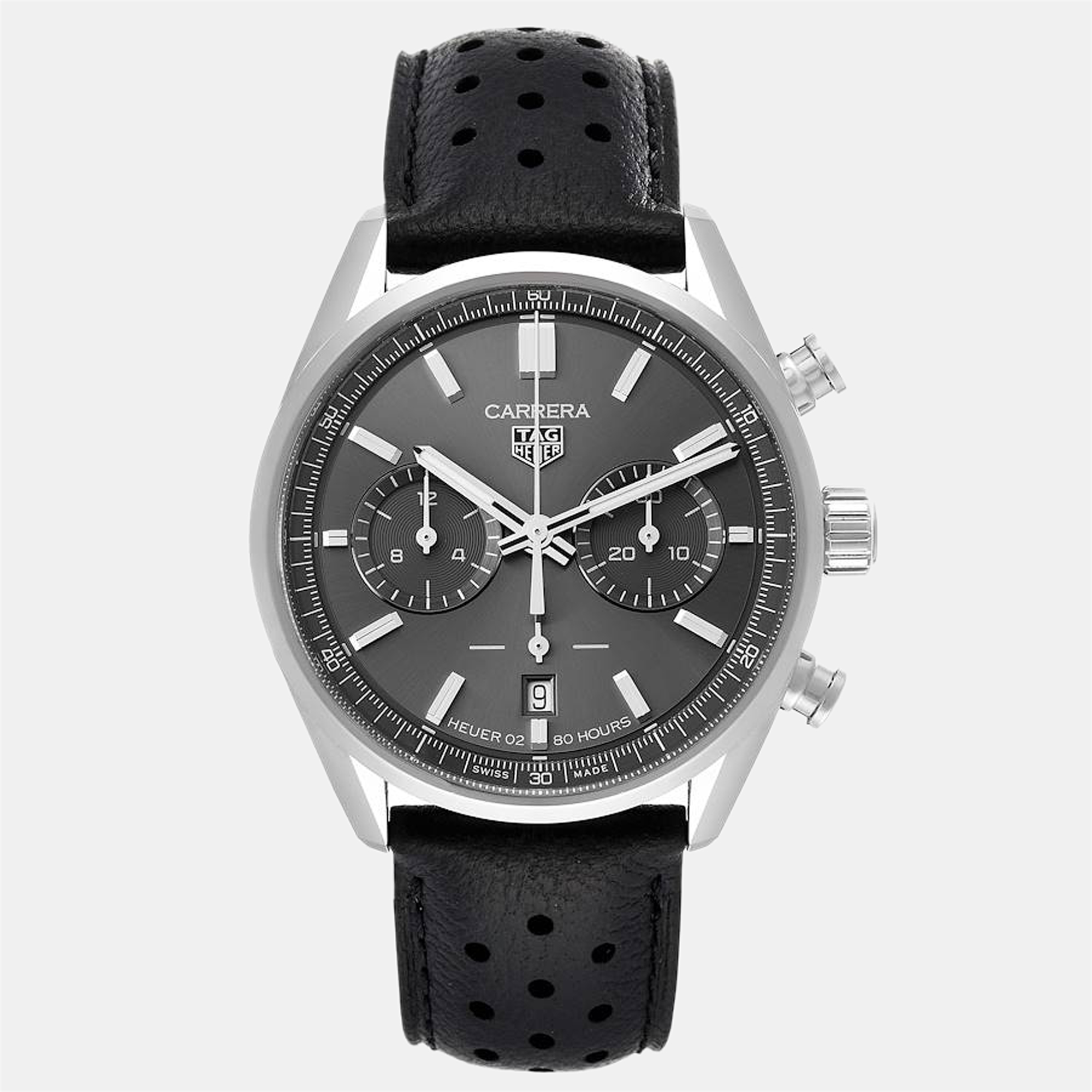 Tag Heuer Grey Stainless Steel Carrera CBN2012 Men's Wristwatch 42 mm