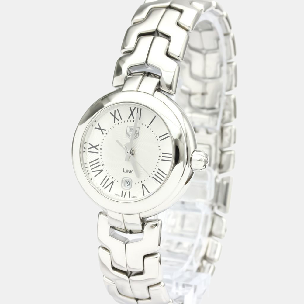 Tag Heuer Silver Stainless Steel Link Quartz Wat1416 Women's Wristwatch 29 mm