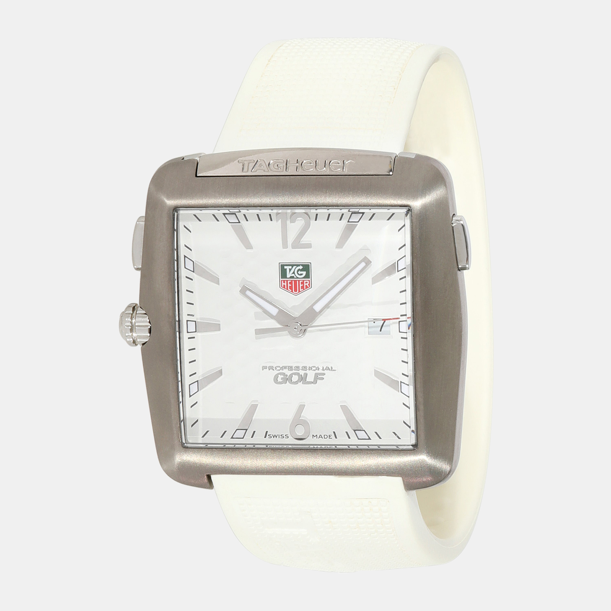 Tag Heuer White Titanium Professional Golf WAE1112.FT6008 Quartz Men's Wristwatch 36 mm