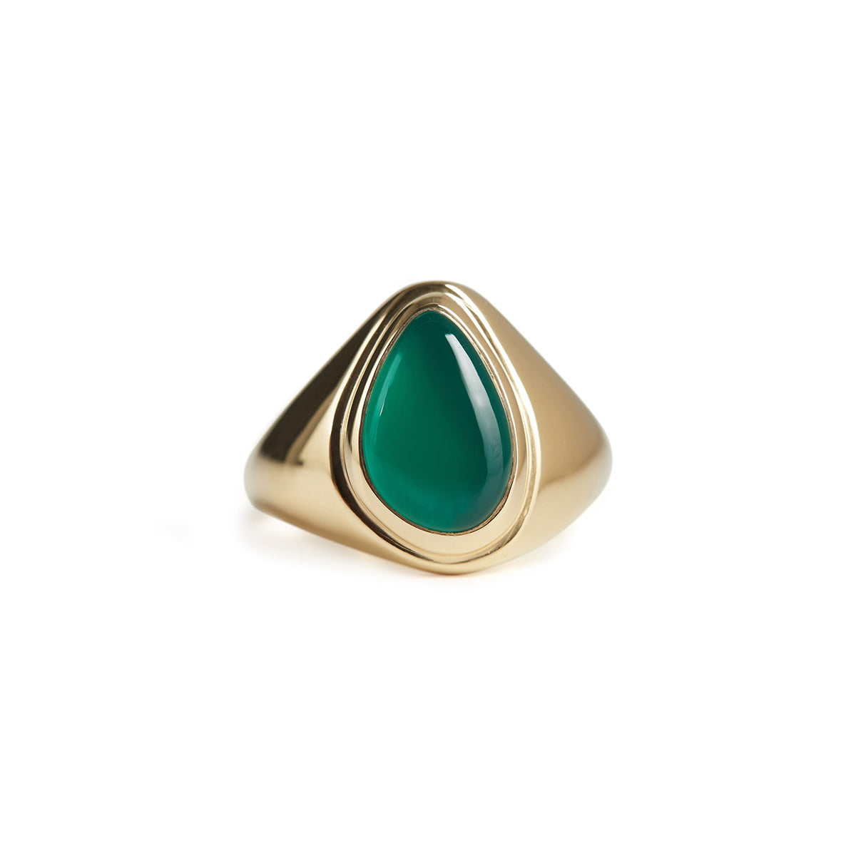 Women's Apollo Pinky Ring Gold - Green Rachel Entwistle Jewellery