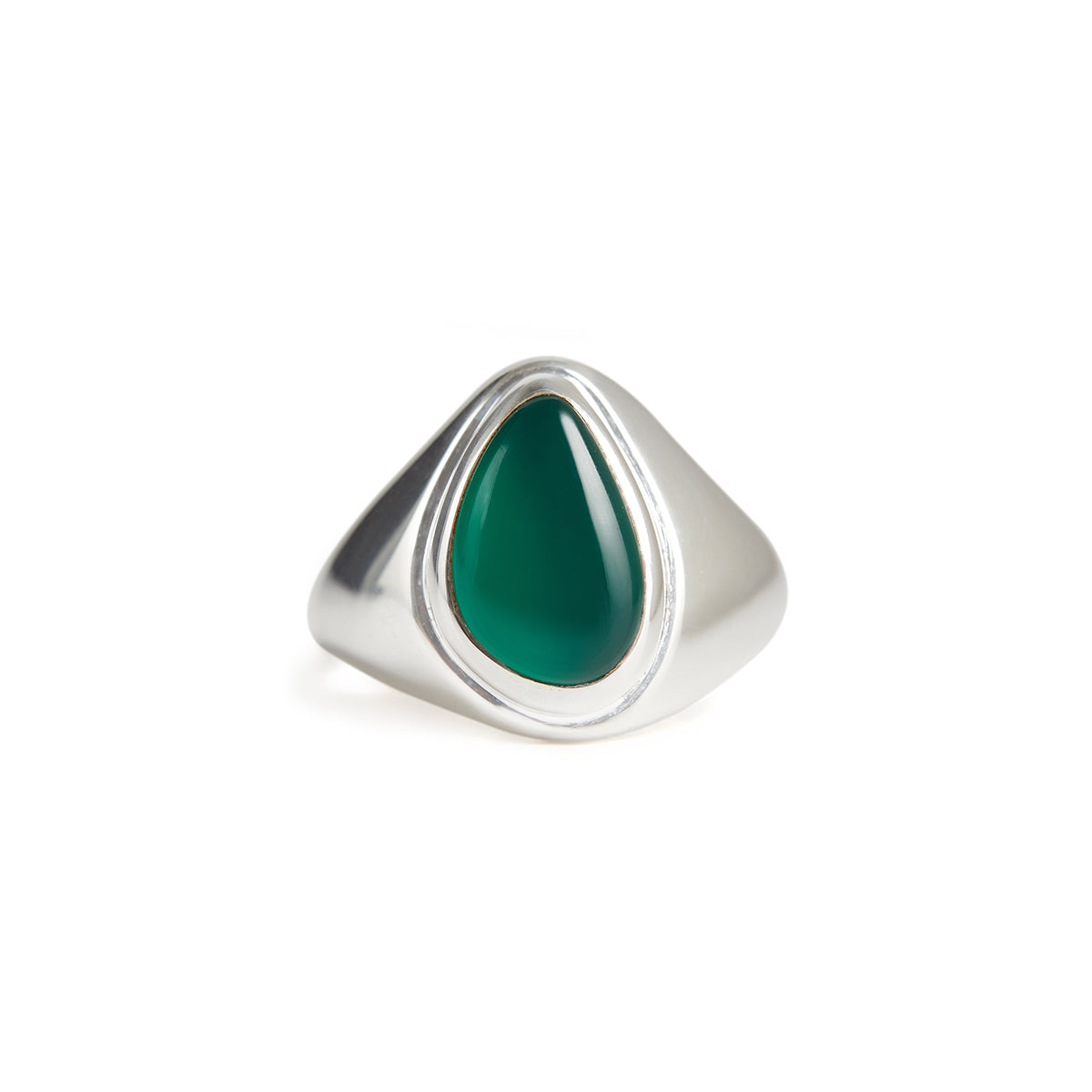 Women's Apollo Pinky Ring Silver - Green Rachel Entwistle Jewellery
