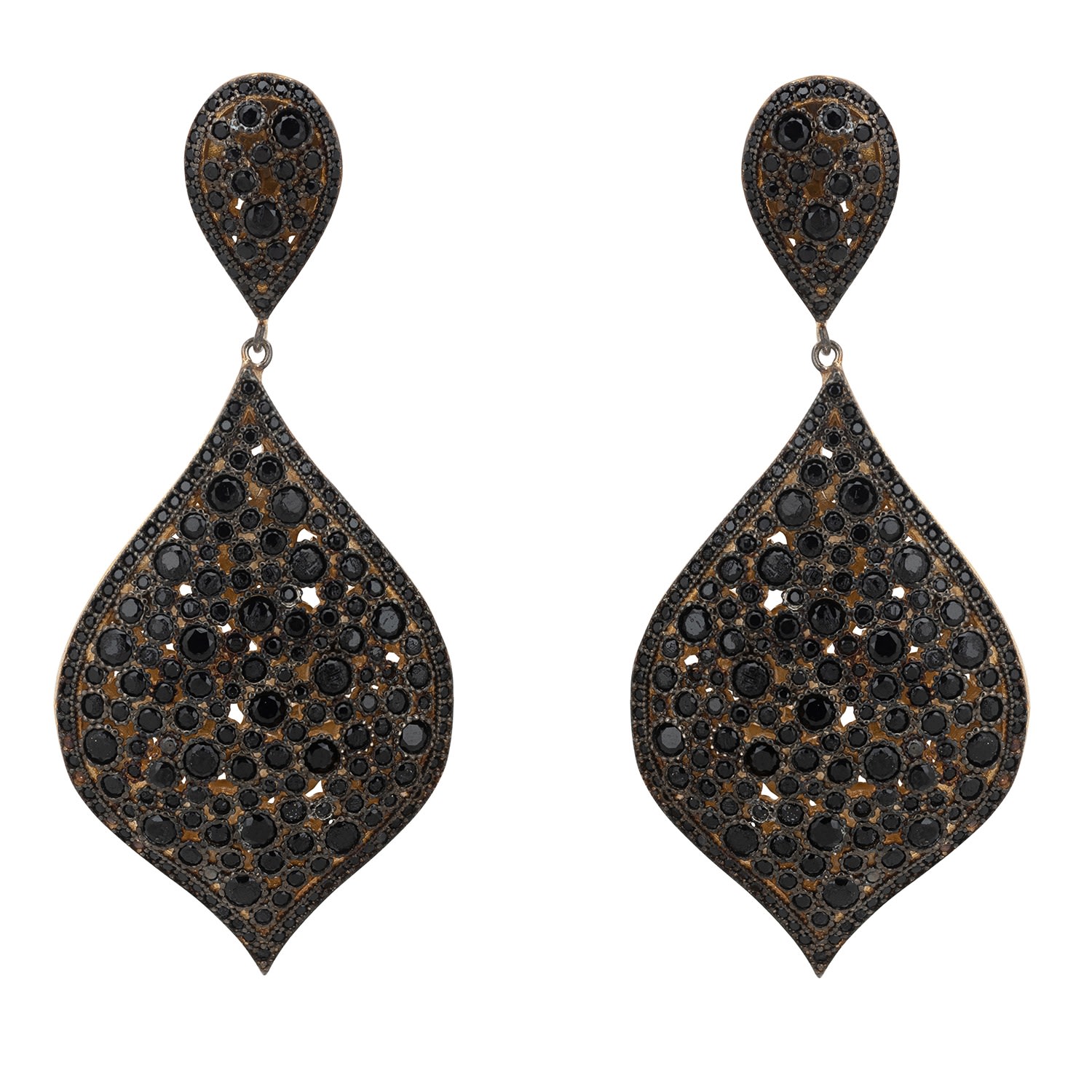 Women's Black / Rose Gold Arabian Nights Drop Earrings Black LATELITA