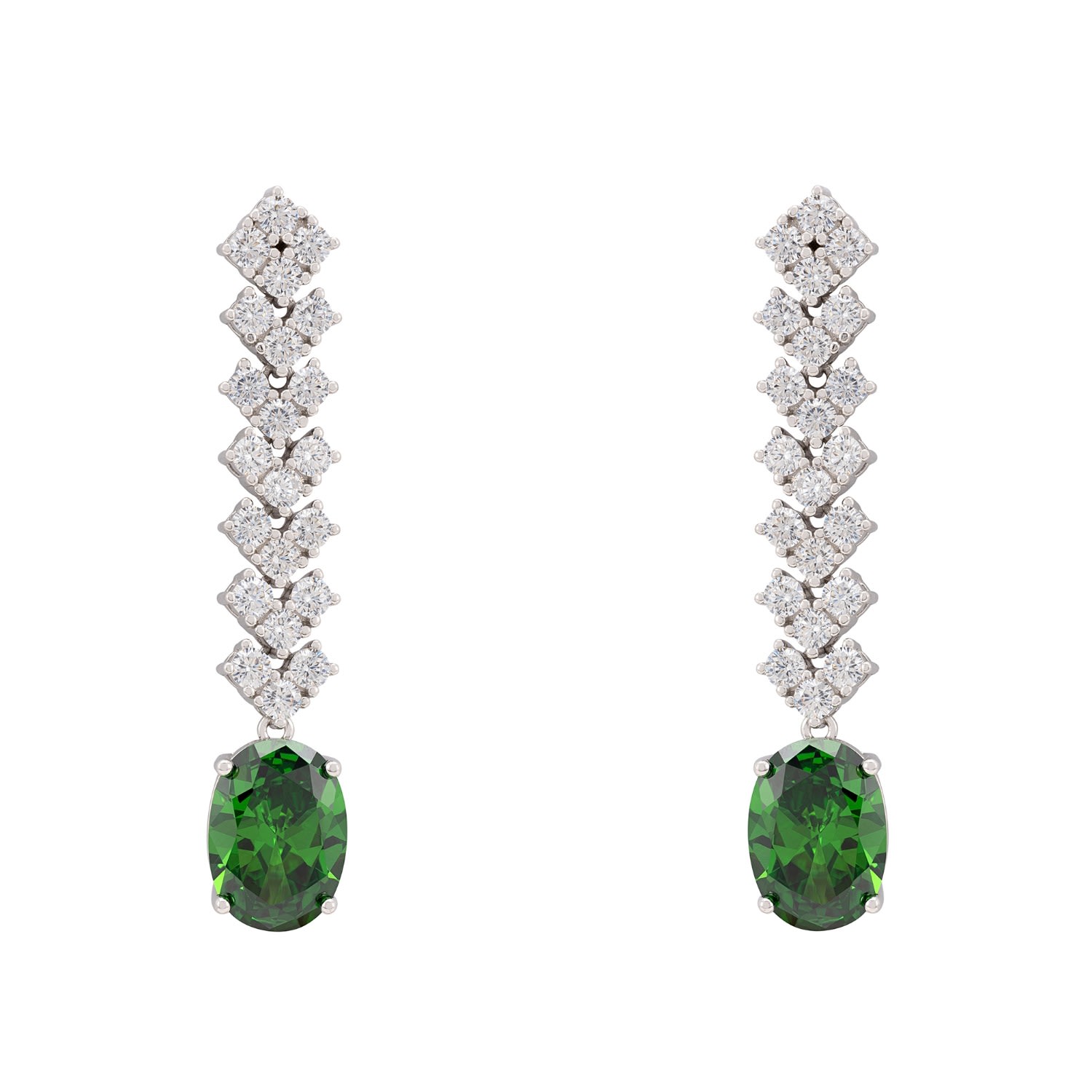 Women's Green / Silver Hepburn Peridot Drop Earrings Silver LATELITA
