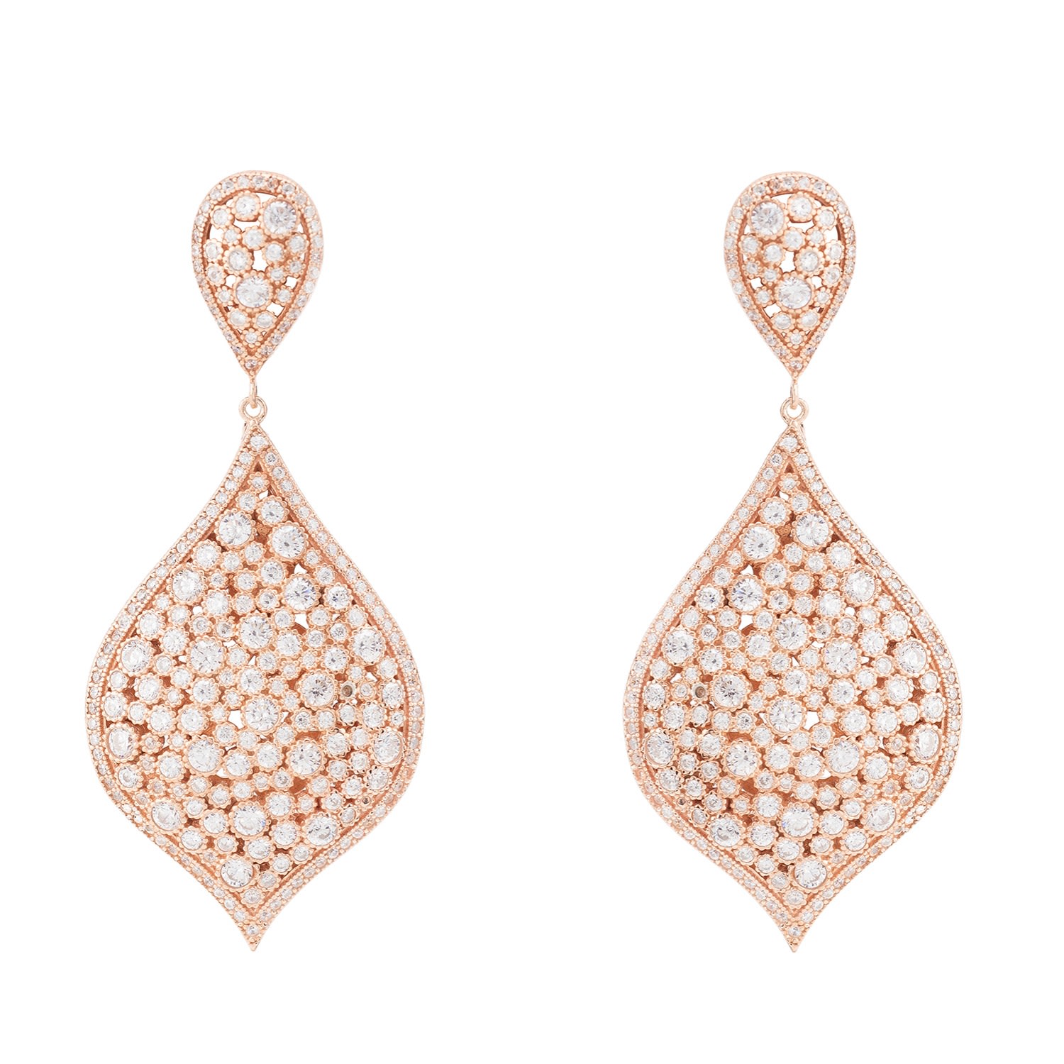 Women's White / Rose Gold Arabian Nights Drop Earrings Rosegold LATELITA