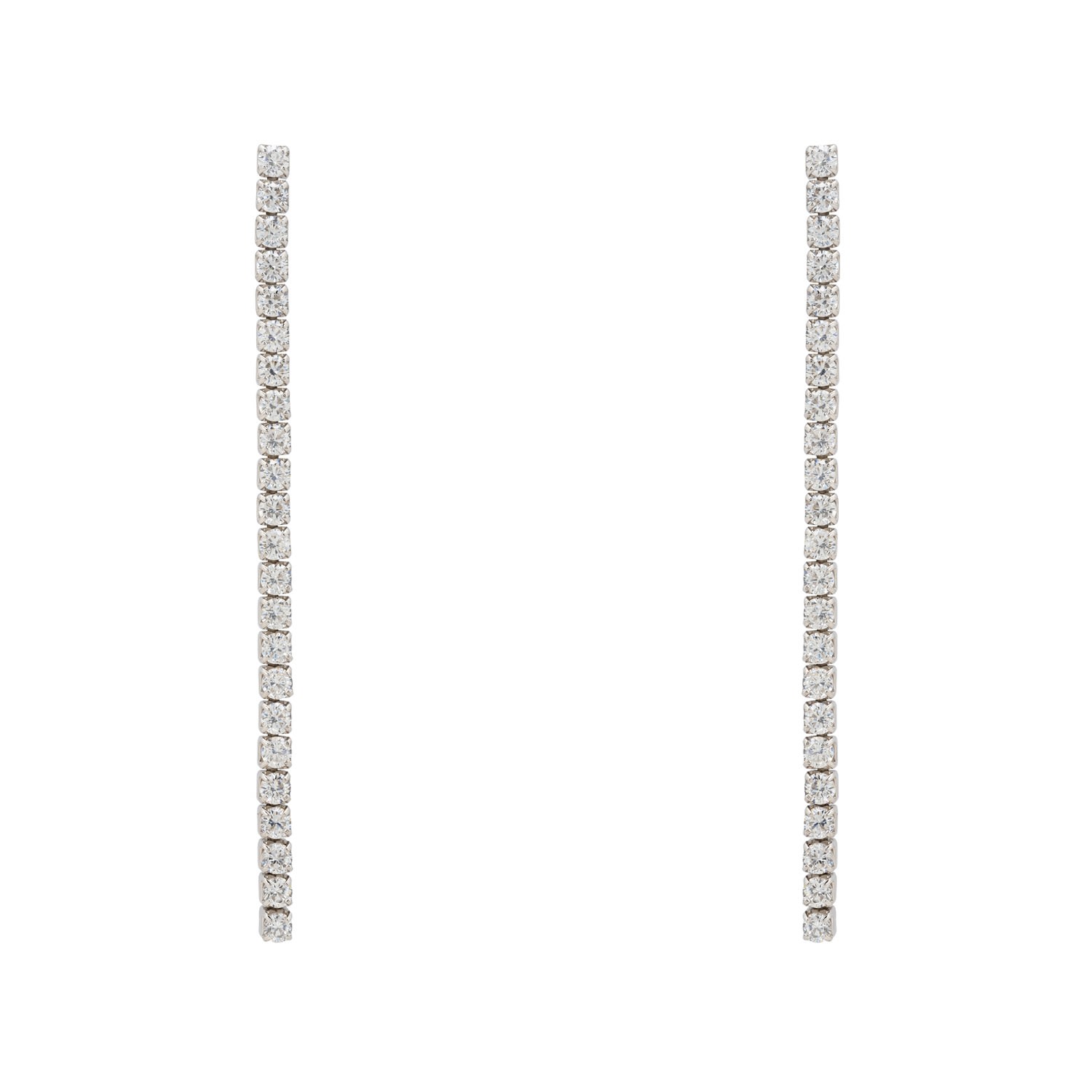 Women's White / Silver Single Strip Drop Cz Earrings Silver LATELITA