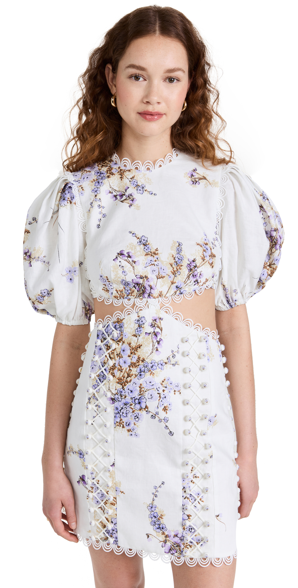 Zimmermann Jude Cutout Mini Dress Mini Lilac Floral 1