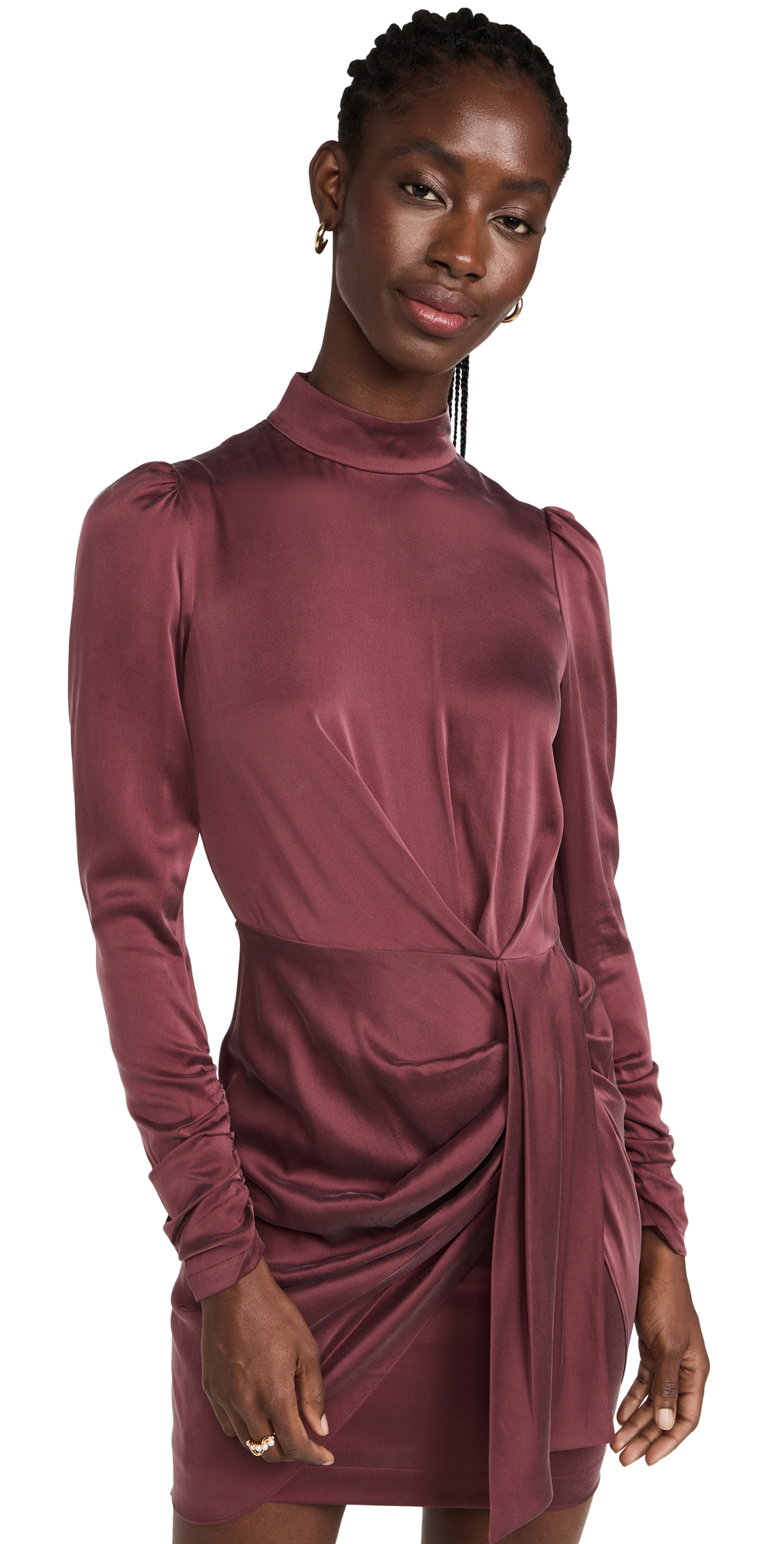 Zimmermann Silk Drape Dress Burgundy 0P