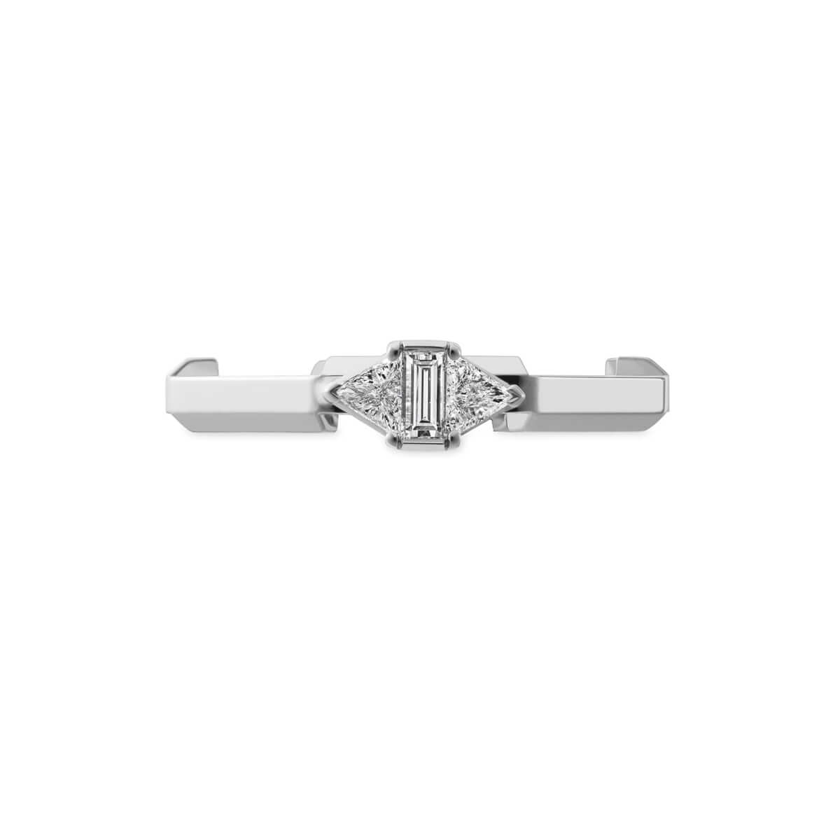 18ct White Gold Link to Love 0.17cttw Diamond Ring - Ring Size L