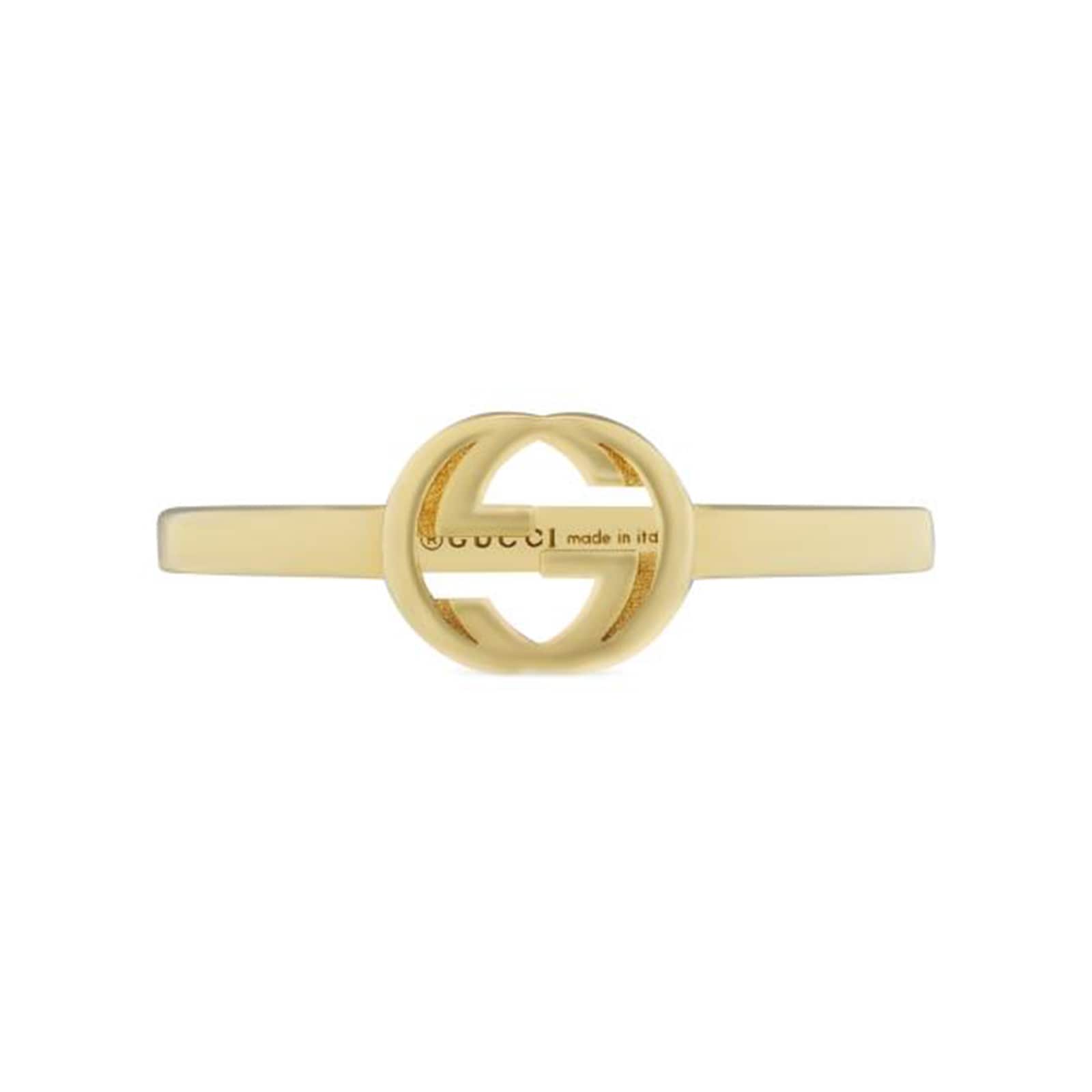 18ct Yellow Gold Interlocking G Pinkie Ring - Ring Size I