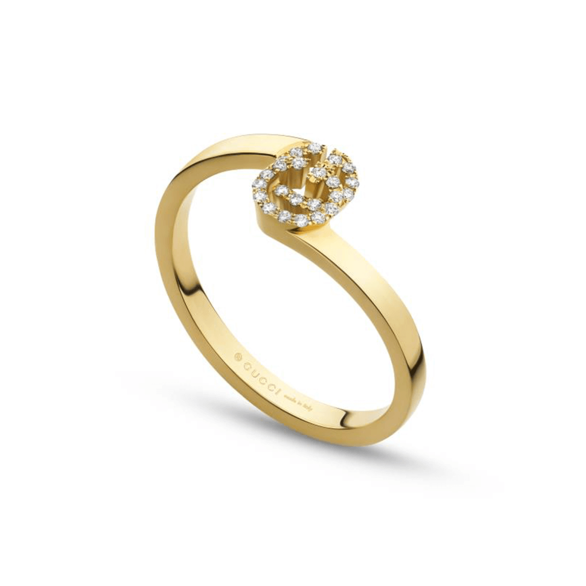 18ct Yellow Gold Running G Diamond Ring - Size 6.5